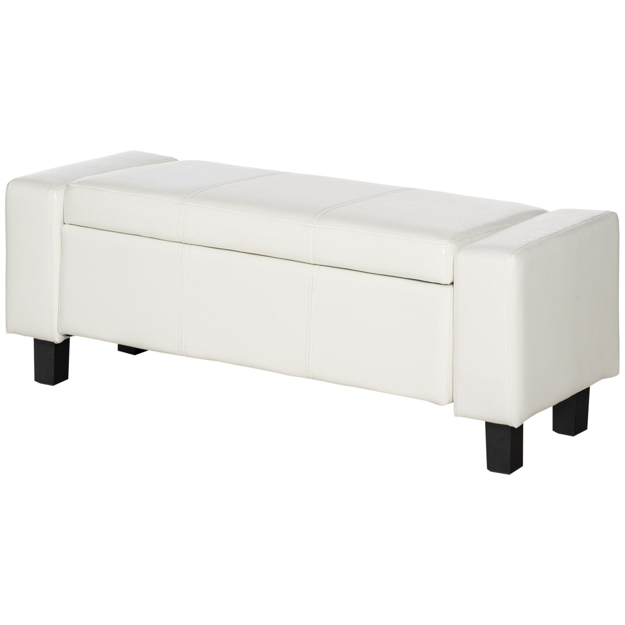 HOMCOM Aufbewahrungstruhenbank 2 in 1 Kunstleder gepolstert 106L x 40B x 40H cm Schwarz