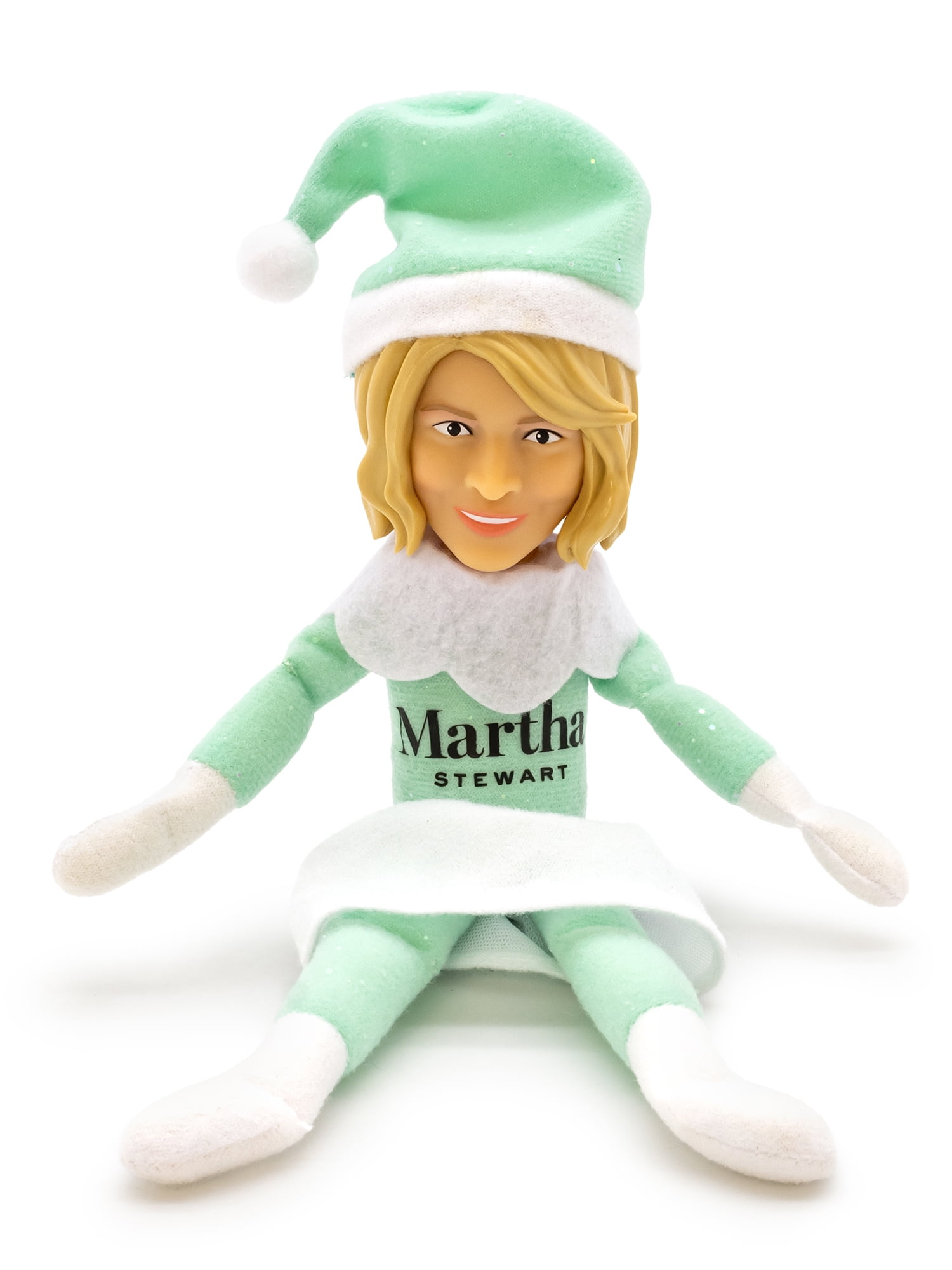 Martha Stewart Christmas Green Plush Figurine, 10.5&prime;&prime; &ndash; Holiday Decor Doll with Accessories