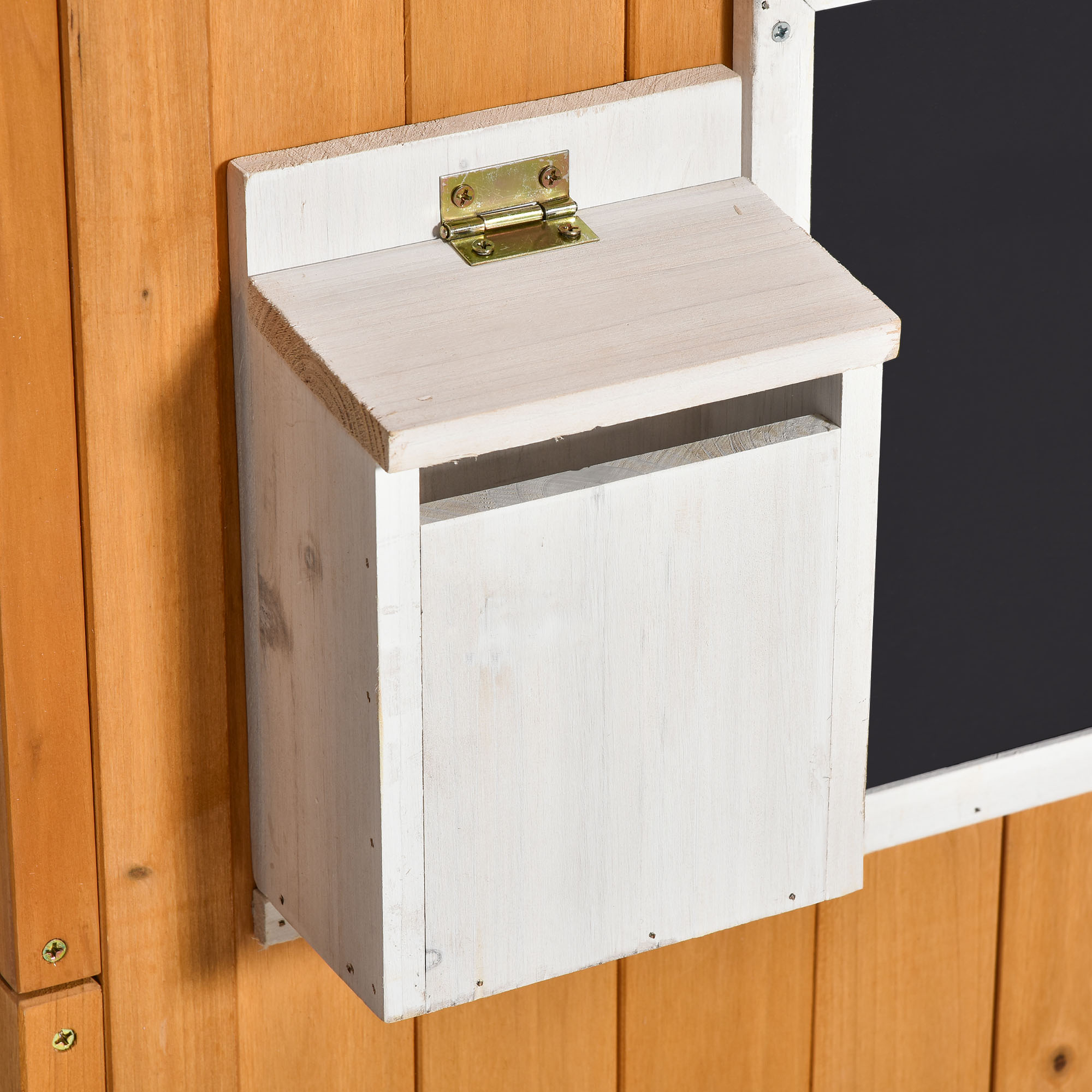 Kinder Speelhuisje van Natuurhout met Brievenbus en Plantenbak, Natuur