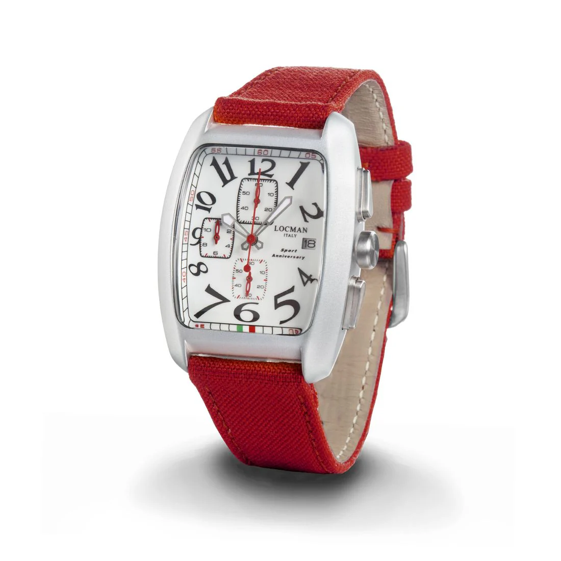 Locman Sport crono quadrante avorio cinturino in tela rosso 0470L05S-LLAVRDCR