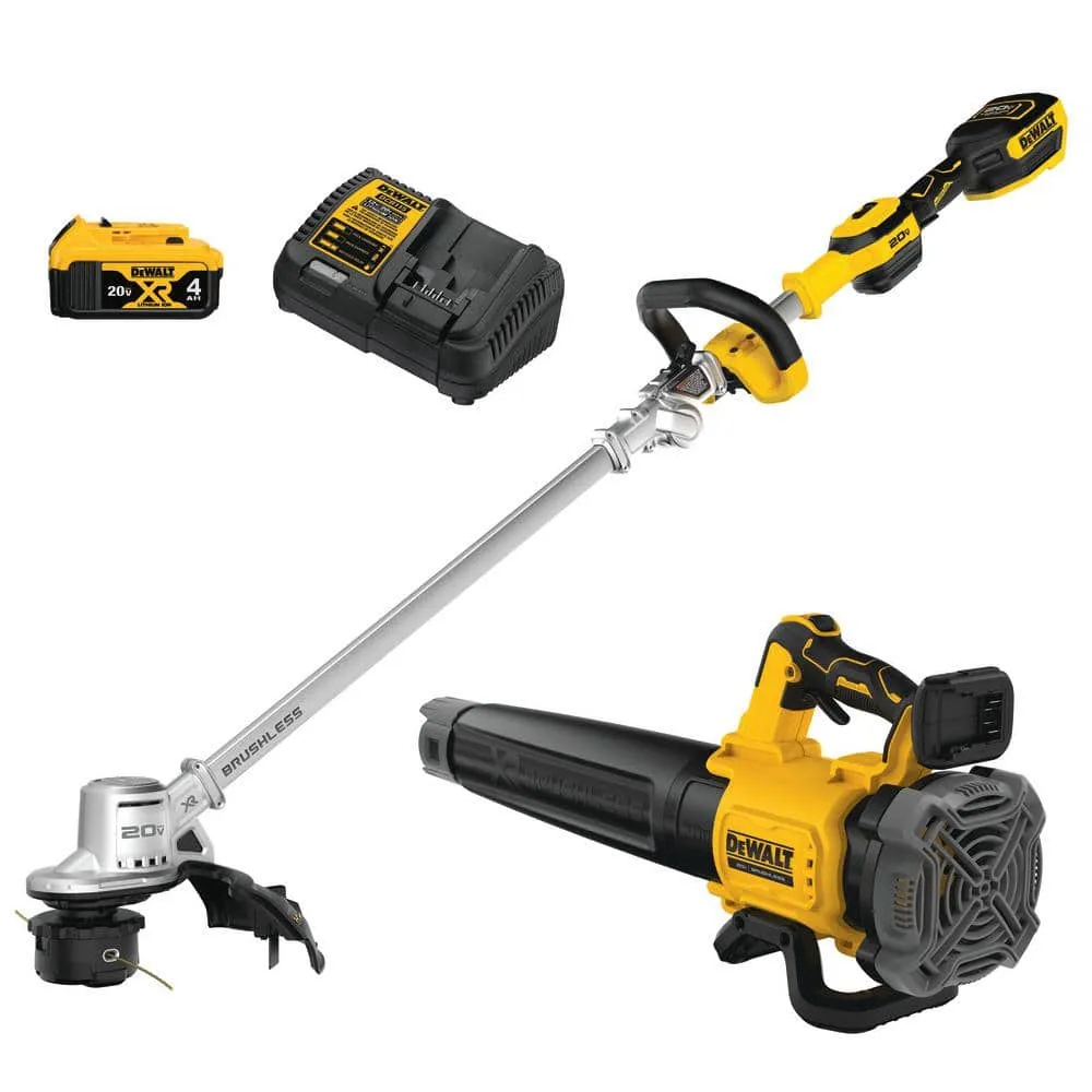 DW 20V MAX Cordless Battery Powered String Trimmer & Leaf Blower Combo