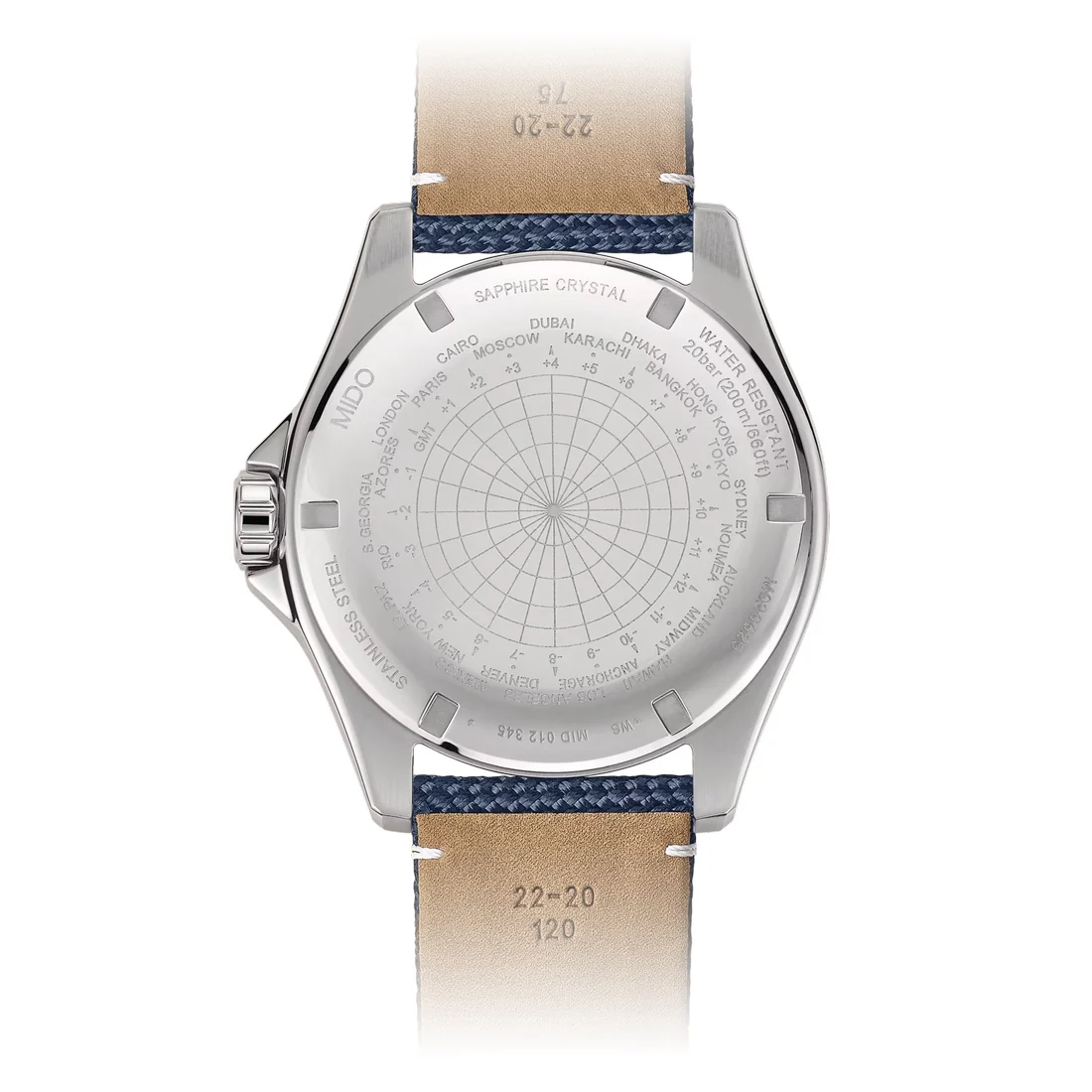 Orologio Mido Ocean Star GMT blu cinturino canvas