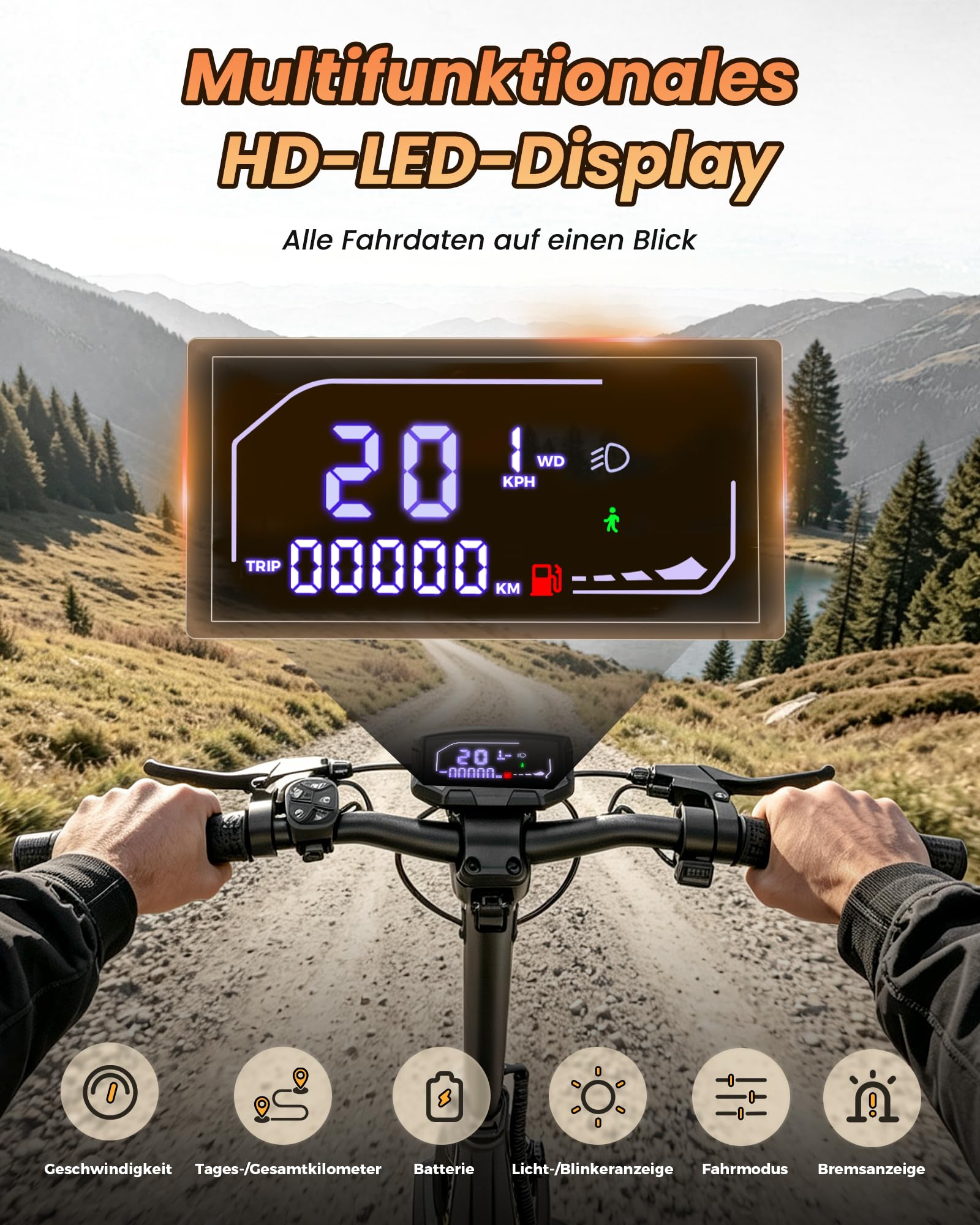 E-Scooter V5Pro mit ABE 500 W 20 km/h 10-Zoll-Luftreifen 48 V 12,5 Ah Akku bis 70 km Reichweite Doppelstoßdämpfung