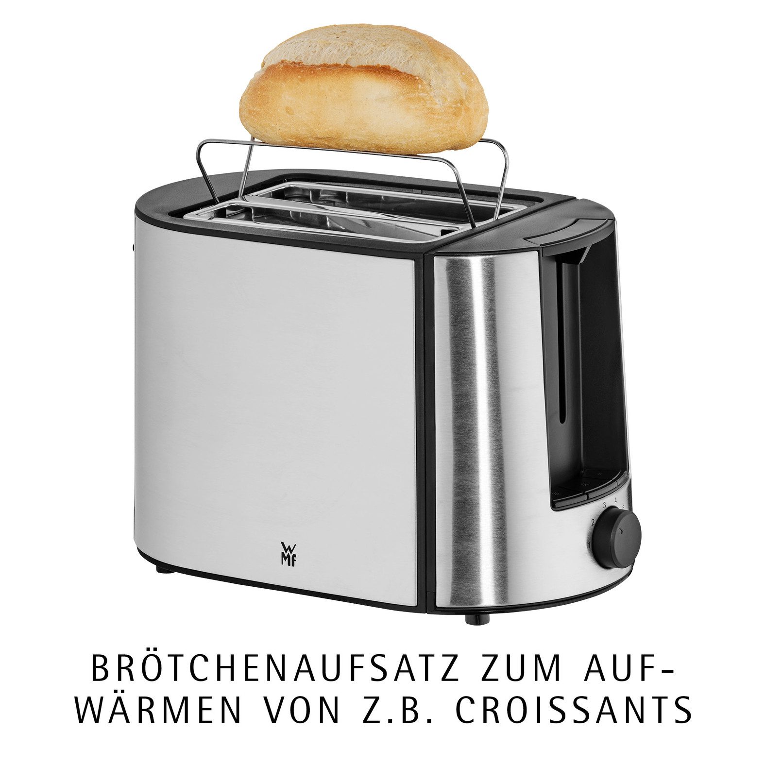 Toaster Bueno Pro, 2-Scheiben-Toaster mit integriertem Brötchenaufsatz