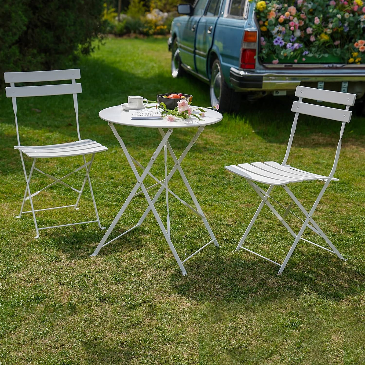 Folding Bistro Set 2 Chairs and 1 Table