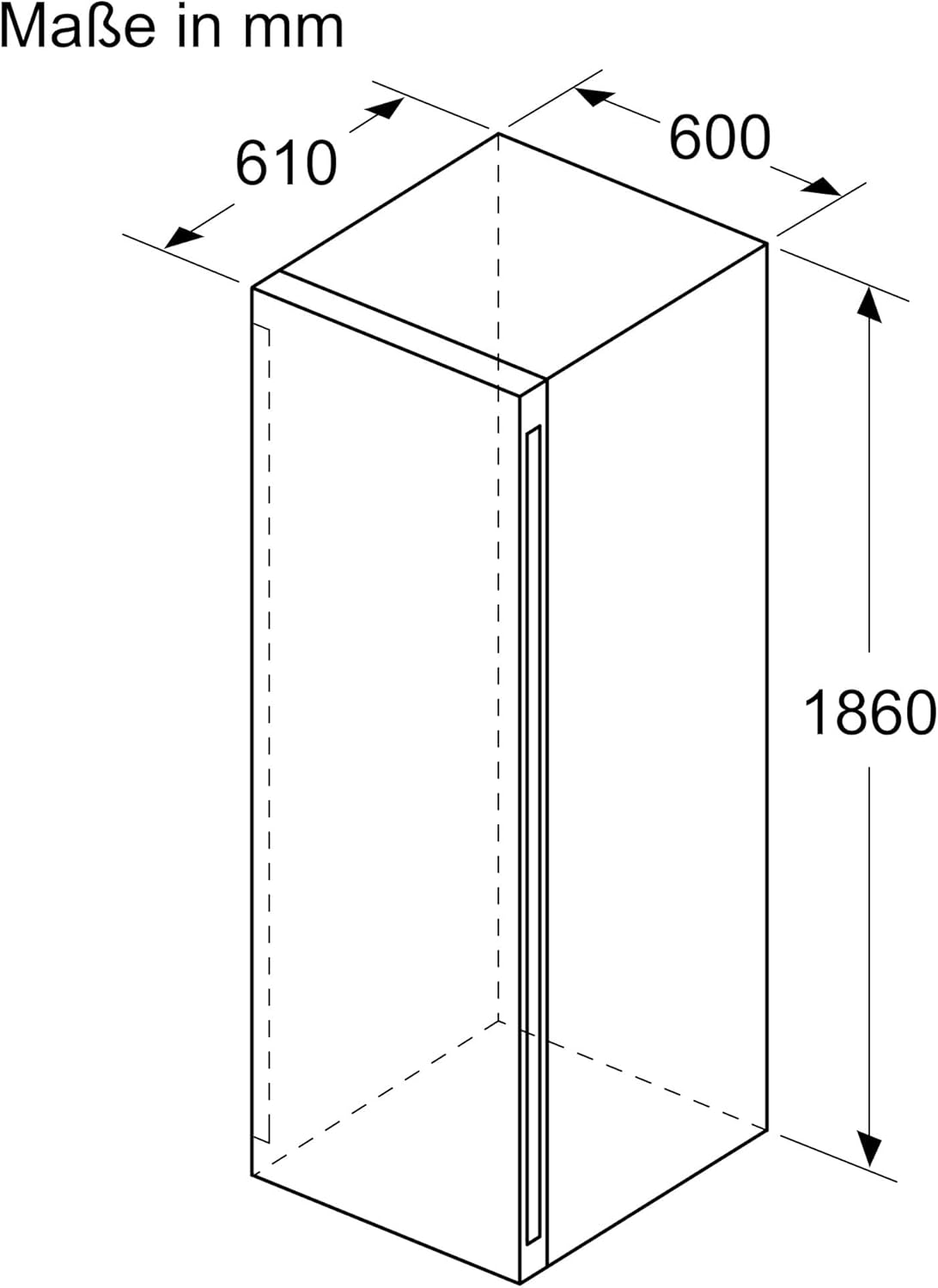 Bosch KWK36ABGA Serie 6 Weinkühlschrank, 186 x 60 cm, 199 Flaschen, Temperatur: 5-20 °C, zwei Temperaturzonen, 405 L, LED-Beleuchtung gleichmäßige Ausleuchtung, ausschaltbares Präsenterlicht
