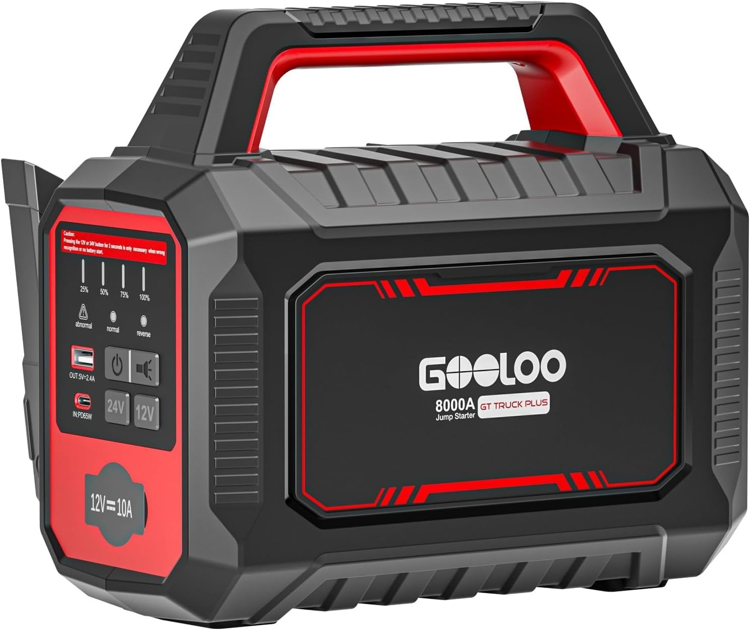 GOOLOO GT Truck Plus Starthilfe Powerbank – 8000A 12V/24V Tragbare Starter Powerbank mit PD65W Schnellladung, Booster Auto Starthilfe für PKW, LKW, Wohnmobile, Yachten (Alle Benzin und Diesel)
