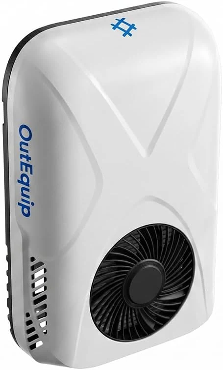outequip Powerstation, 12 V, Weiß/Schwarz, RV Air Conditioner, Dual-Mount Wall or Rooftop