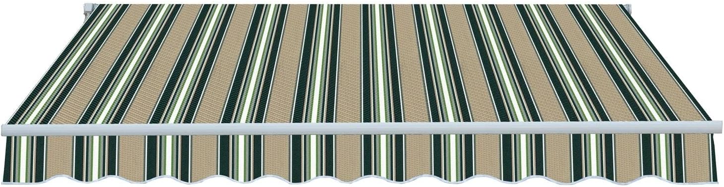 FRASCHETTI Extendable Sun Shade with Arms Size 295 x 250 cm Green / Beige - Fabric 280 g/m²