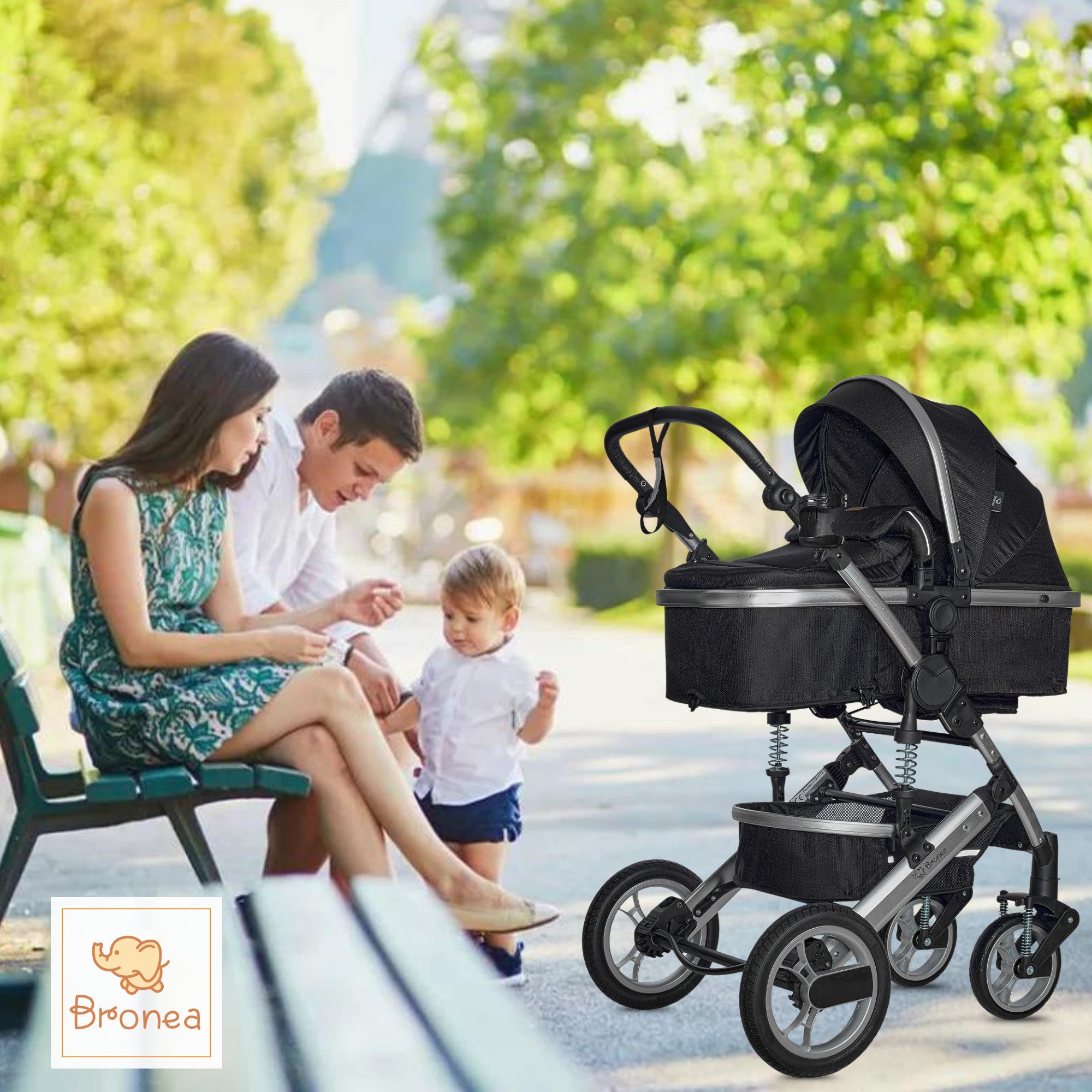 Kombi-Kinderwagen EXQUISE 2.0 Kinderwagen 3in1 mit MATRATZE, BUGGY & AUTO-BABYSCHALE