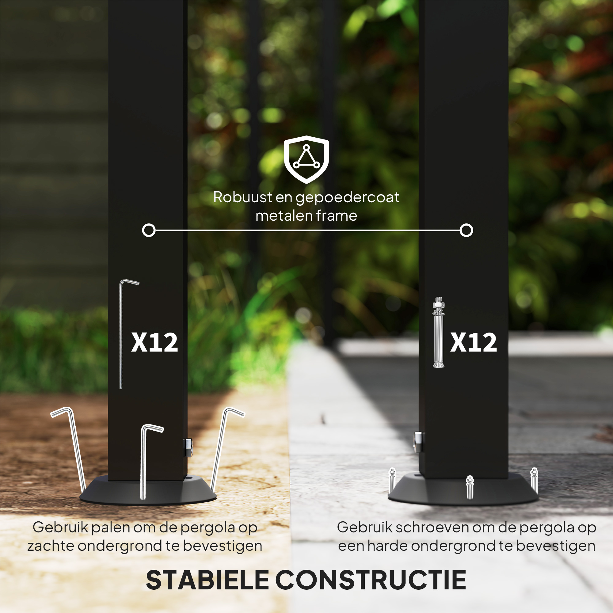 2,5 x 3 m Pergola, Wandgemonteerde Tuin Luifel, Waterbestendig, Metalen Frame, Afvoergaten, Schaduwdak, Donkergrijs