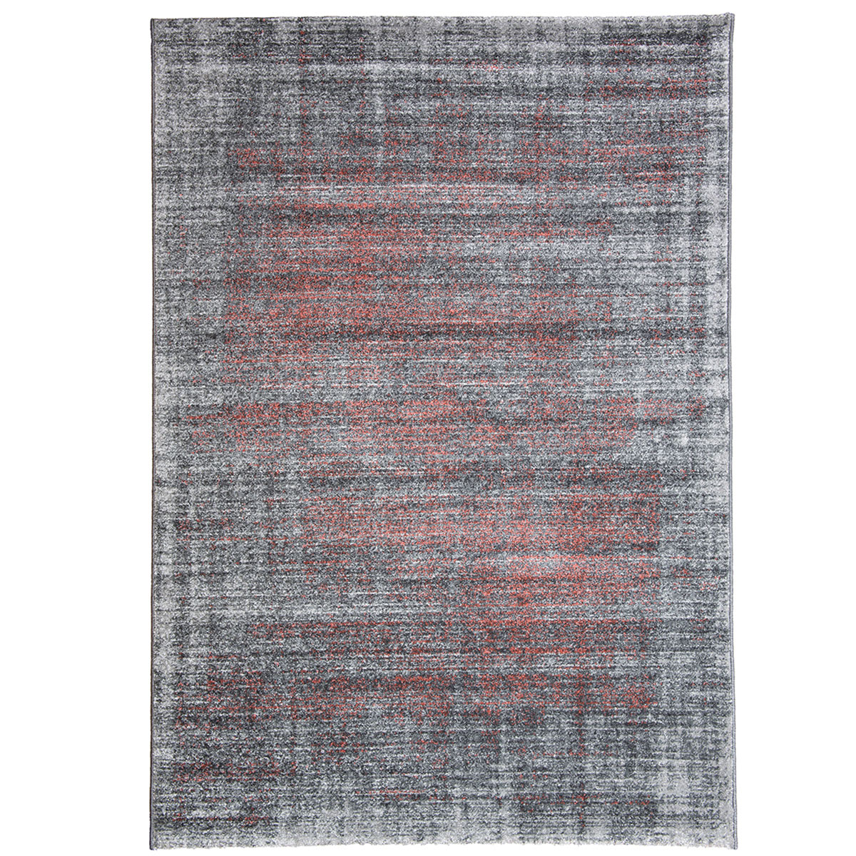 HOMCOM Teppich Kurzflor Grau-Koralle 140 x 67 x 1 cm