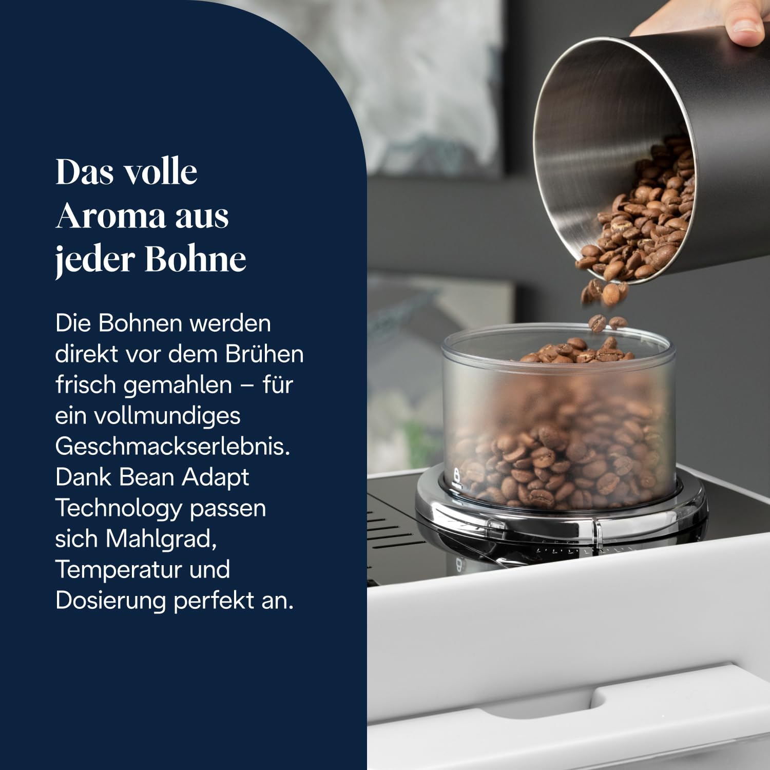 Kaffeevollautomat Rivelia 16 Getränke 1,4 l 3,5-Zoll-Touchdisplay austauschbare Bohnenbehälter LatteCrema Milchsystem Weiß