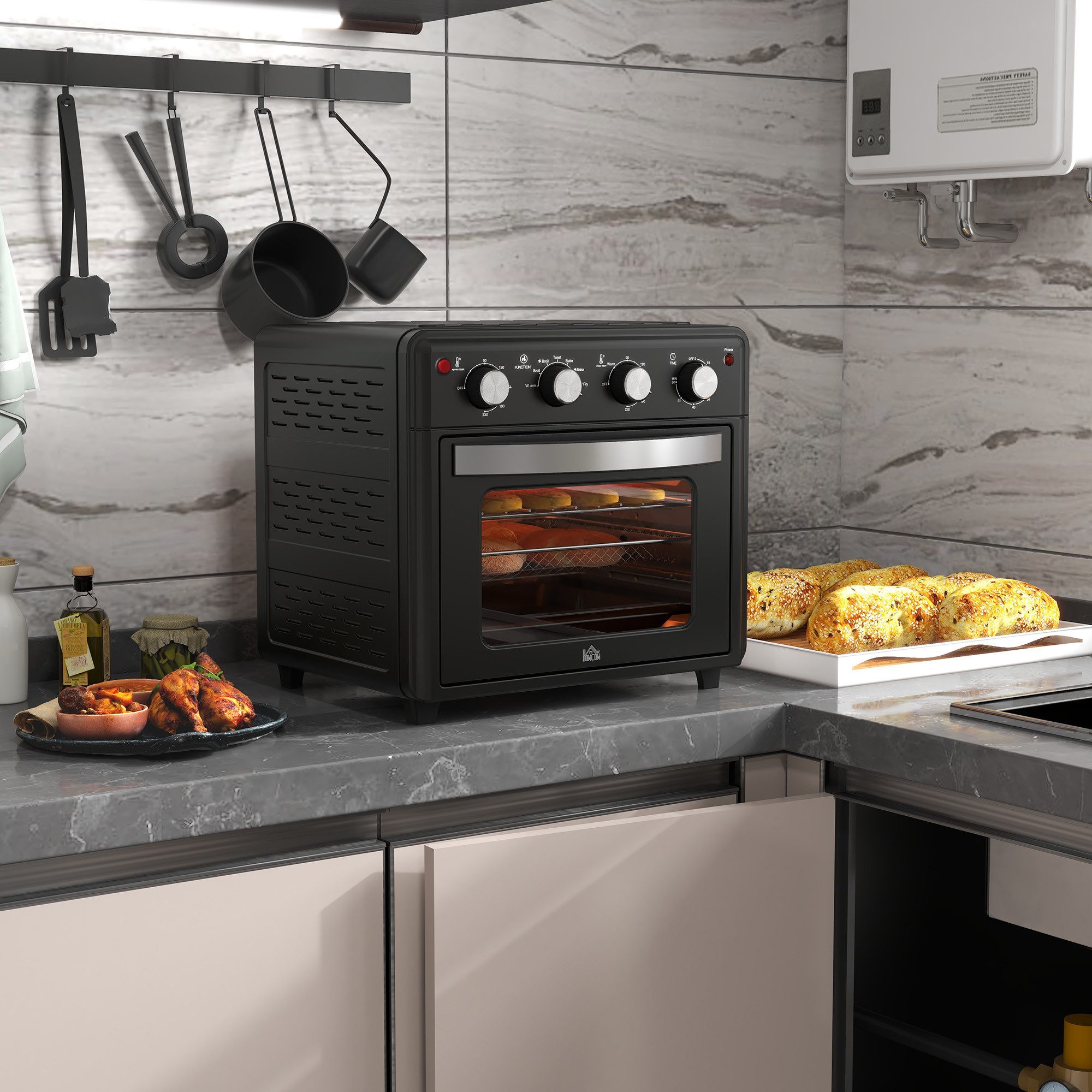 Minibackofen Minibackofen mit Umluft 30L, 7 Modi inkl. Grillrost, Backblech
