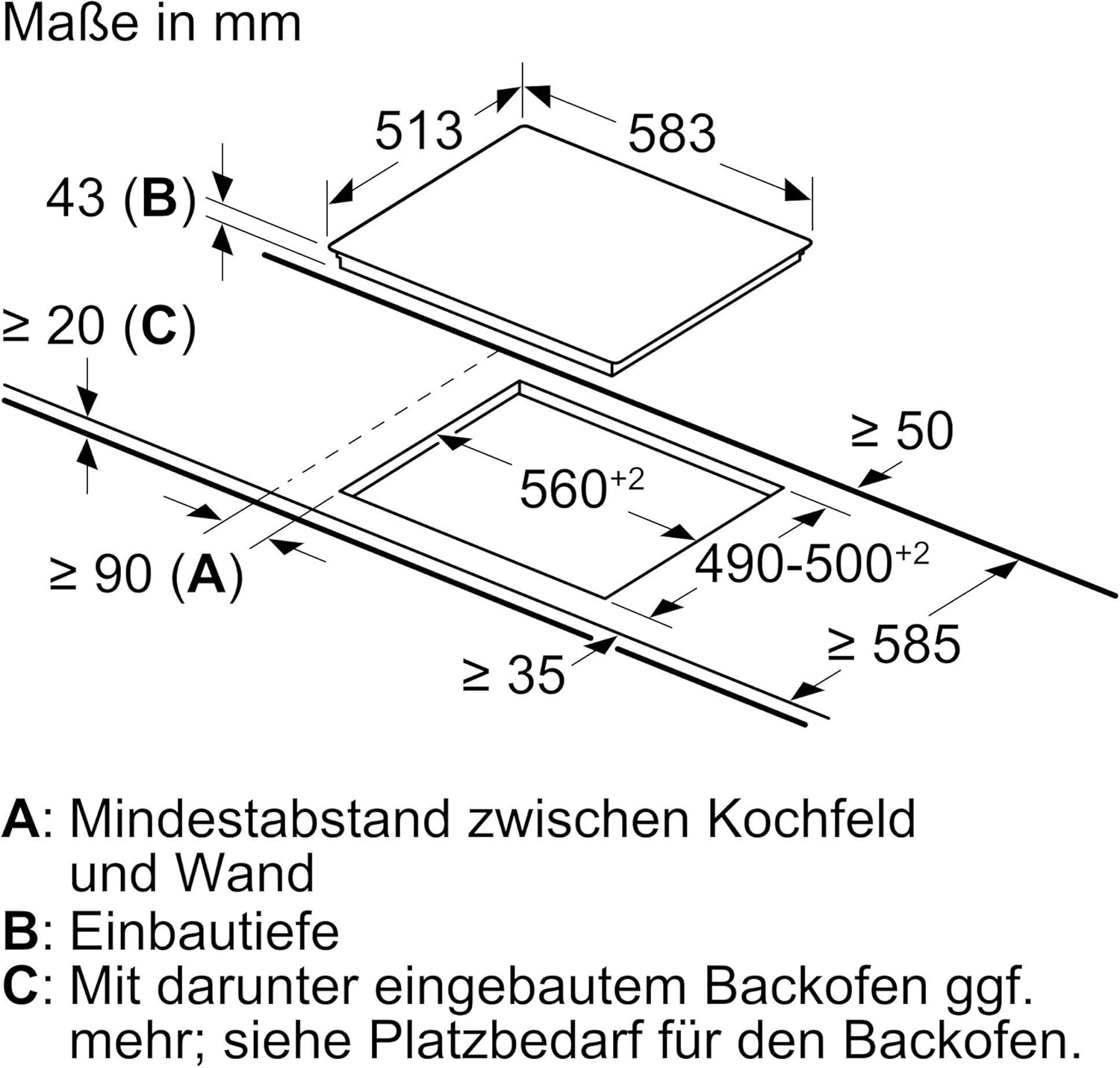 Siemens EQ211KAAB Einbau-Herd-Set iQ300, Integrierbare Herd-Kochfeld-Kombination 60 cm breit, Schnellaufheizung, granit Glanz Emaille, 3D Heißluft, Bräterzone, Schwarz