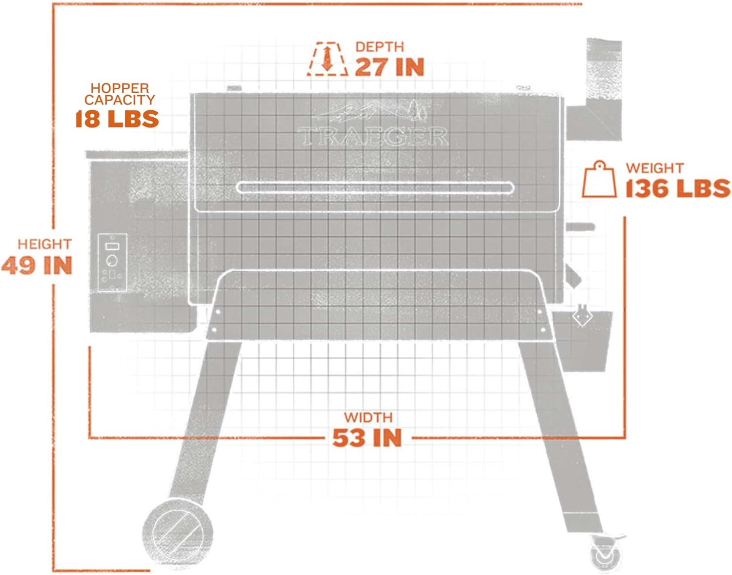 Traeger Grills Pro 34 Electric Wood Pellet Grill and Smoker  Bronze  884 Square Inches Cook Area  450 Degree Max Temperature  Meat Probe  6 in 1 BBQ Grill