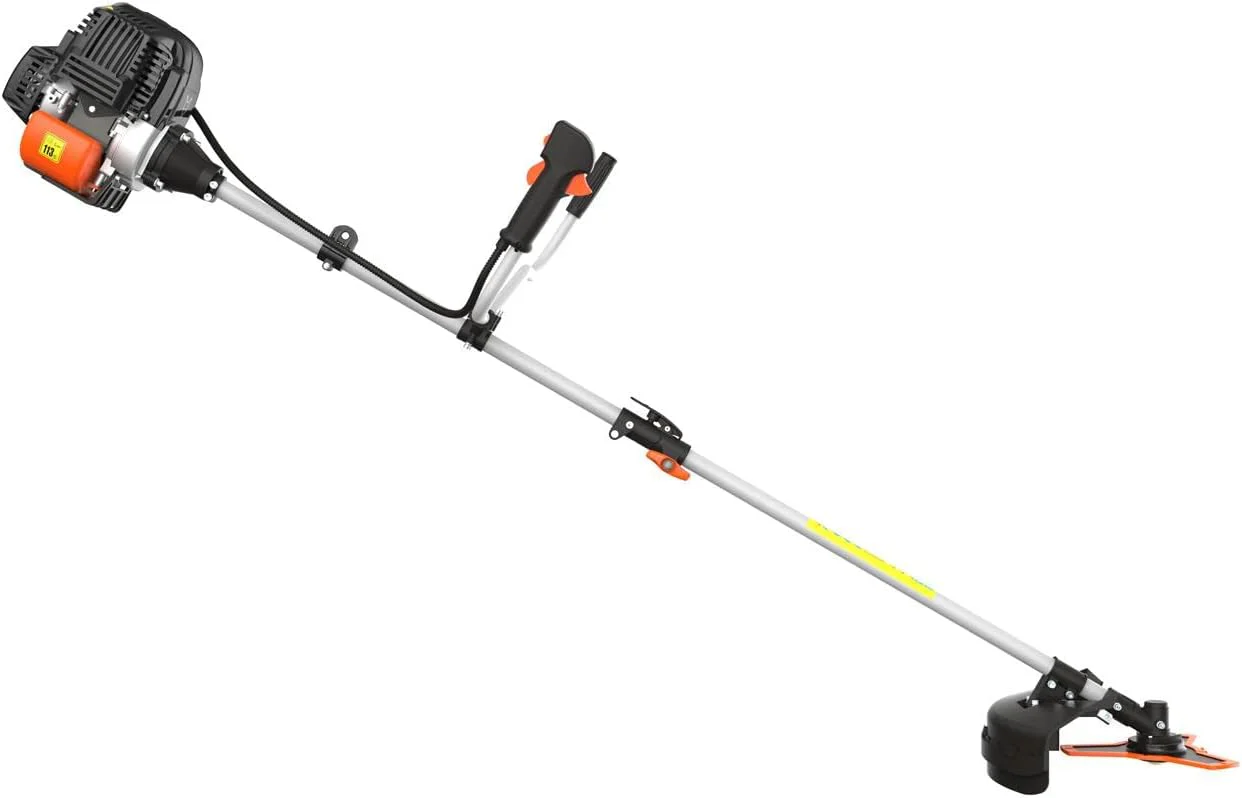 FUXTEC Benzine bosmaaier FX-4MS131, grastrimmer met 4-taktmotor, 320 mm snijcirkel, ergonomische tweehandige handgreep, noodstopschakelaar, lichtgewicht, incl. professionele draagriem/mes/draad