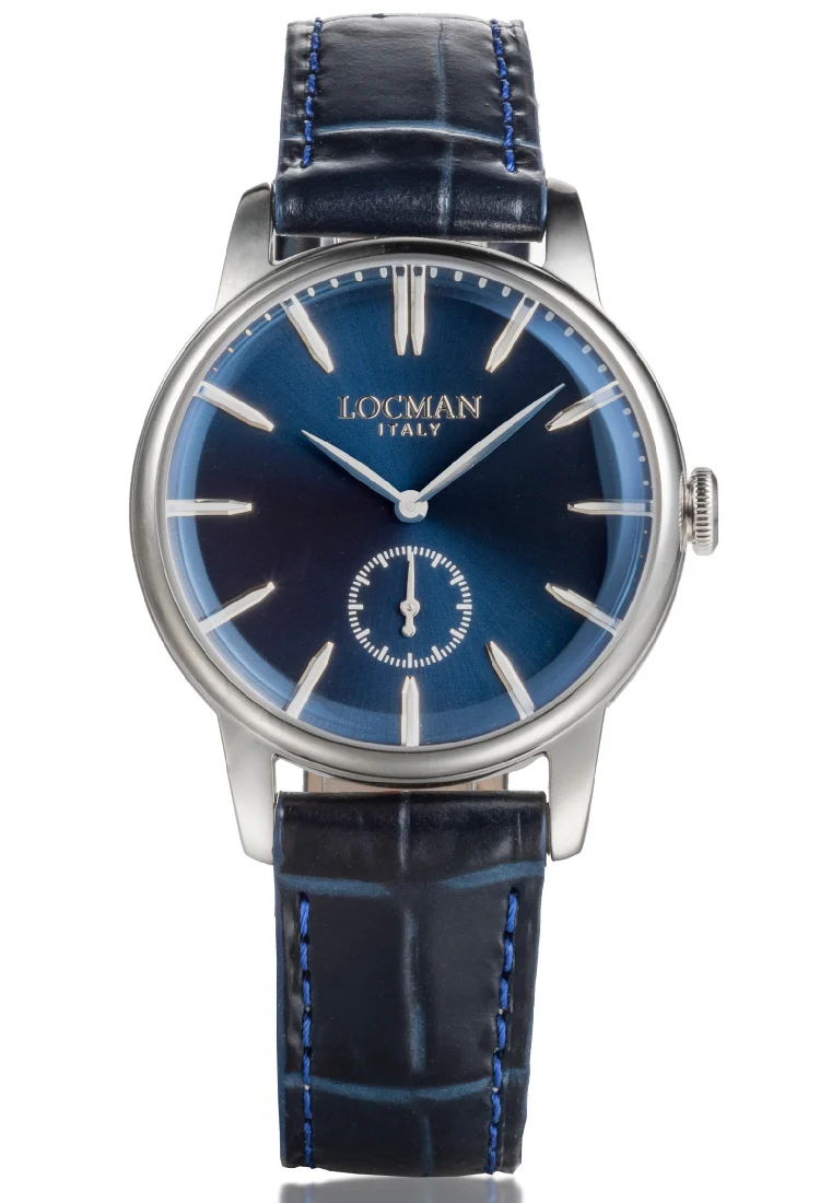 Locman 1960 37mm blu piccoli secondi pelle 0257A02A-00BLNKPB
