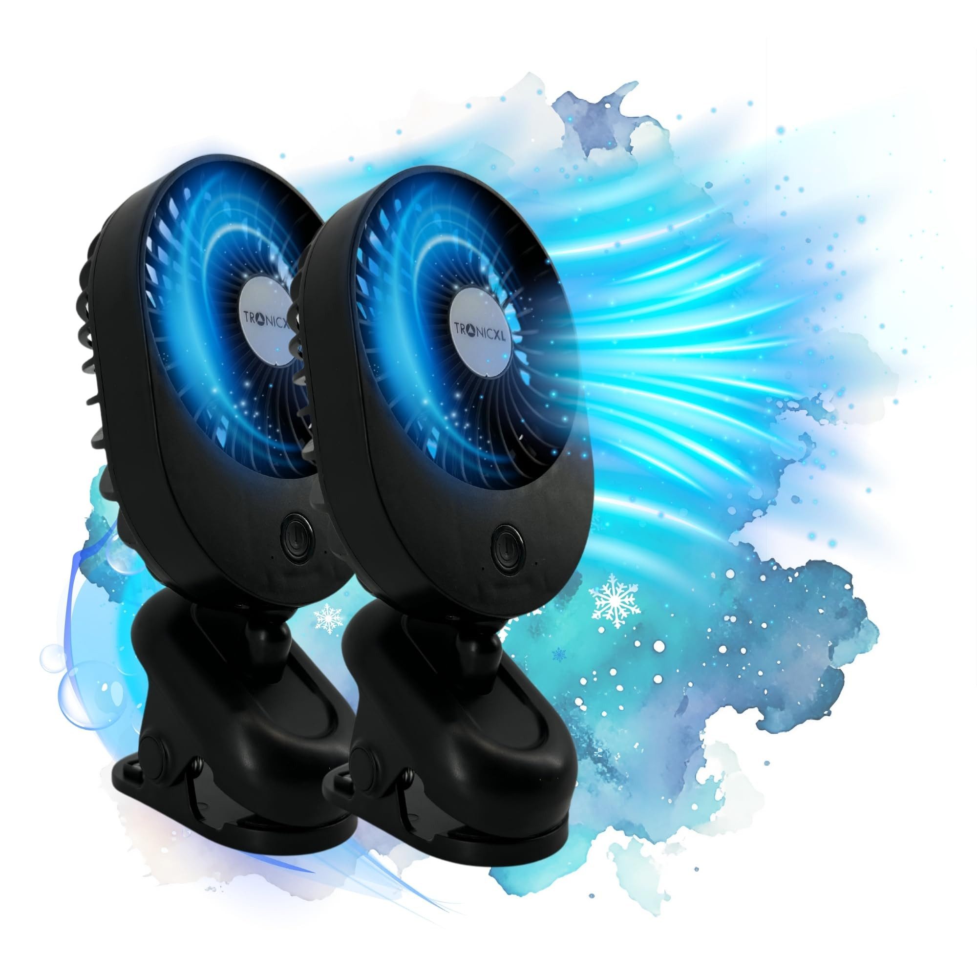Mini USB-Ventilator 2x USB Ventilator mit Clip 3 Stufen Klipp Klemme Mini Lüfter Kabel
