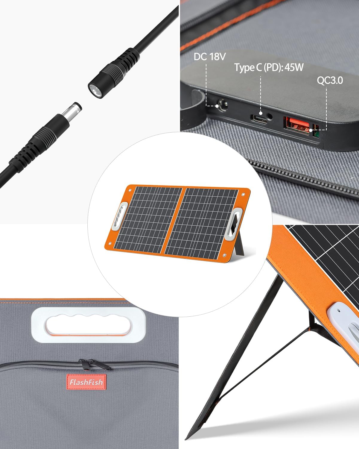 FlashFish - Power station portatile da 144,3 Wh con pannello solare, 60 W, 200 W, con 230 V AC/DC/USB/tipo C/LED, generatore di corrente per campeggio, viaggi, viaggi, in viaggio, alimentazione di