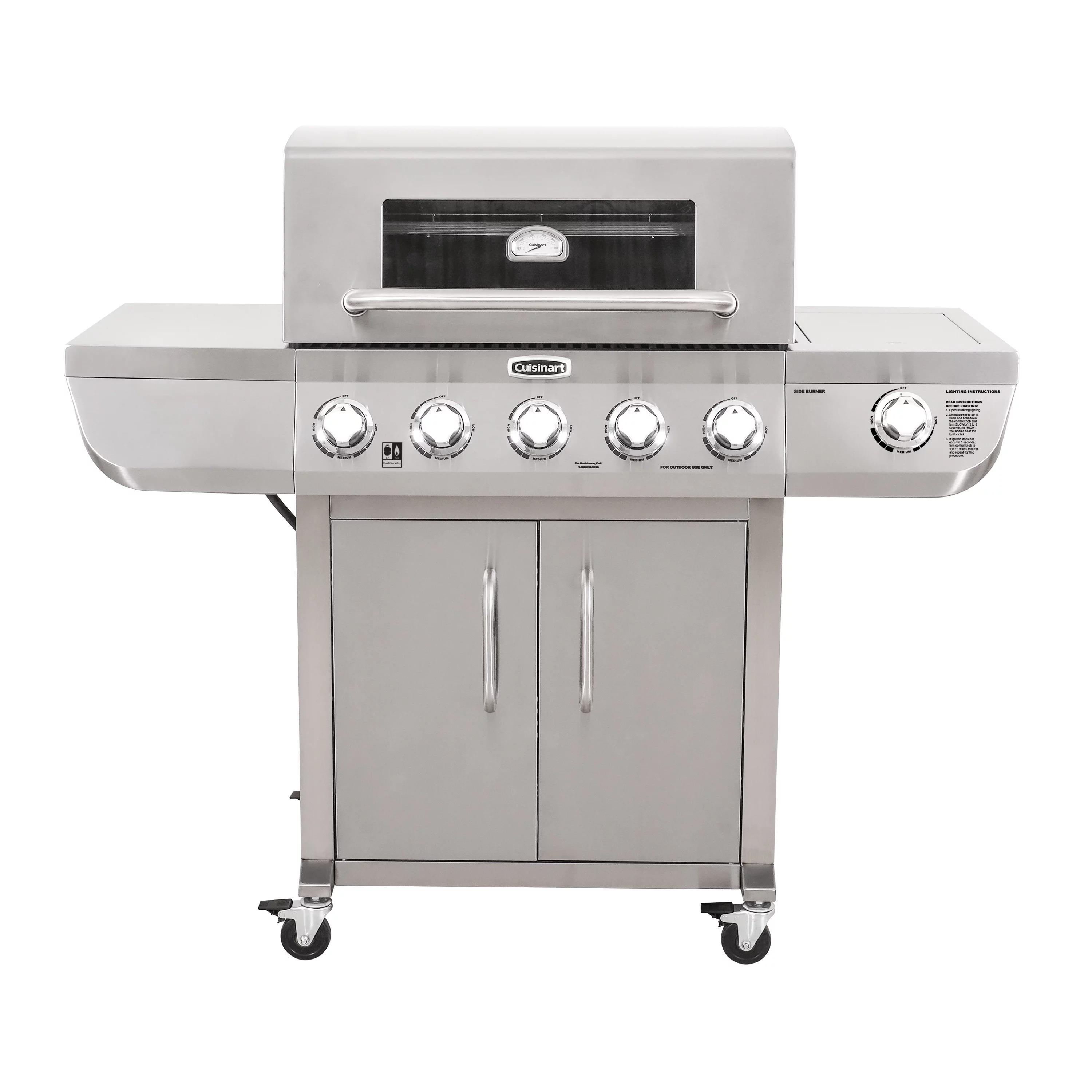 Griglia a gas Cuisinart a doppio combustibile a 5 fuochi (propano/gas naturale) - MadeInUSA