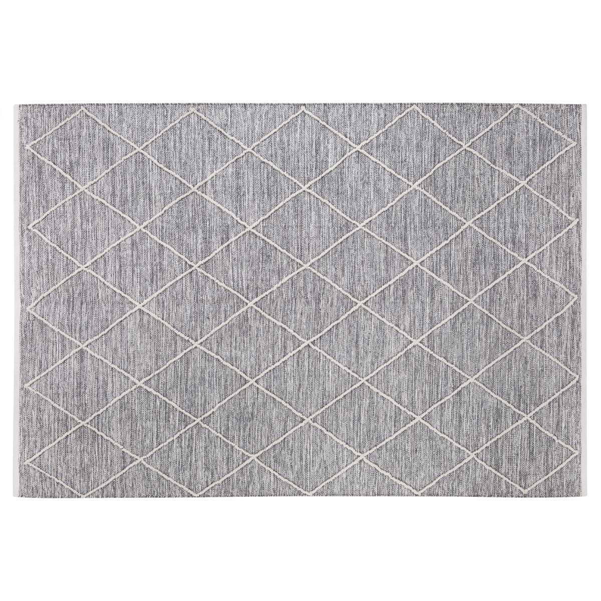 HOMCOM Teppich aus Baumwolle Grau 140 x 70 x 0,7 cm
