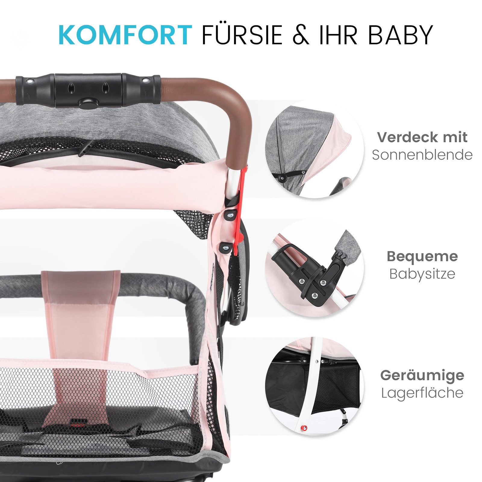Kinder-Buggy Kinderwagen, Liegebuggy, 0–4 Jahre