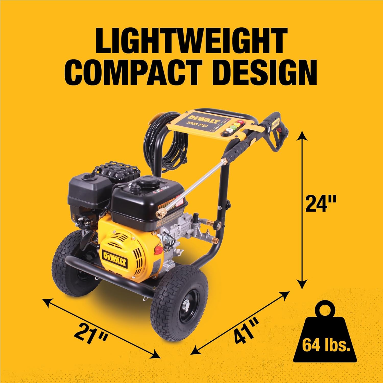 DeWalt 3300 PSI Gas Pressure Washer  5 Nozzles  Spray Gun  Wand  25-ft. Hose  DXPW3300-S  49-State