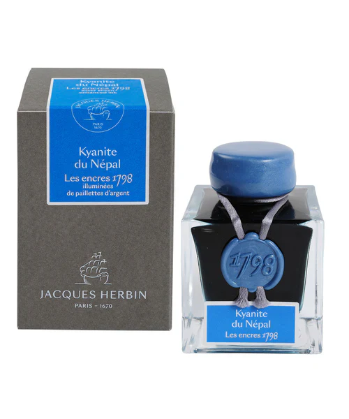 J Herbin 1798 Ink with Silver Shimmer - Kyanite du Nepal (Kyanite of Nepal)