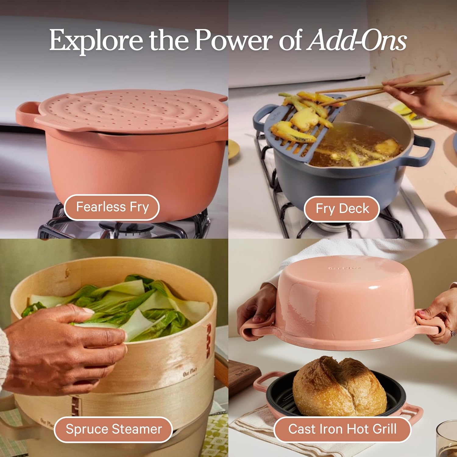 Our Place Perfect Pot | 5.5 Qt Ceramic Pot with Lid & Spatula | Patented 8-in-1, PFAS-Free Nonstick, Non-Toxic Cookware | Induction & Oven-Safe up to 450°F | Steam