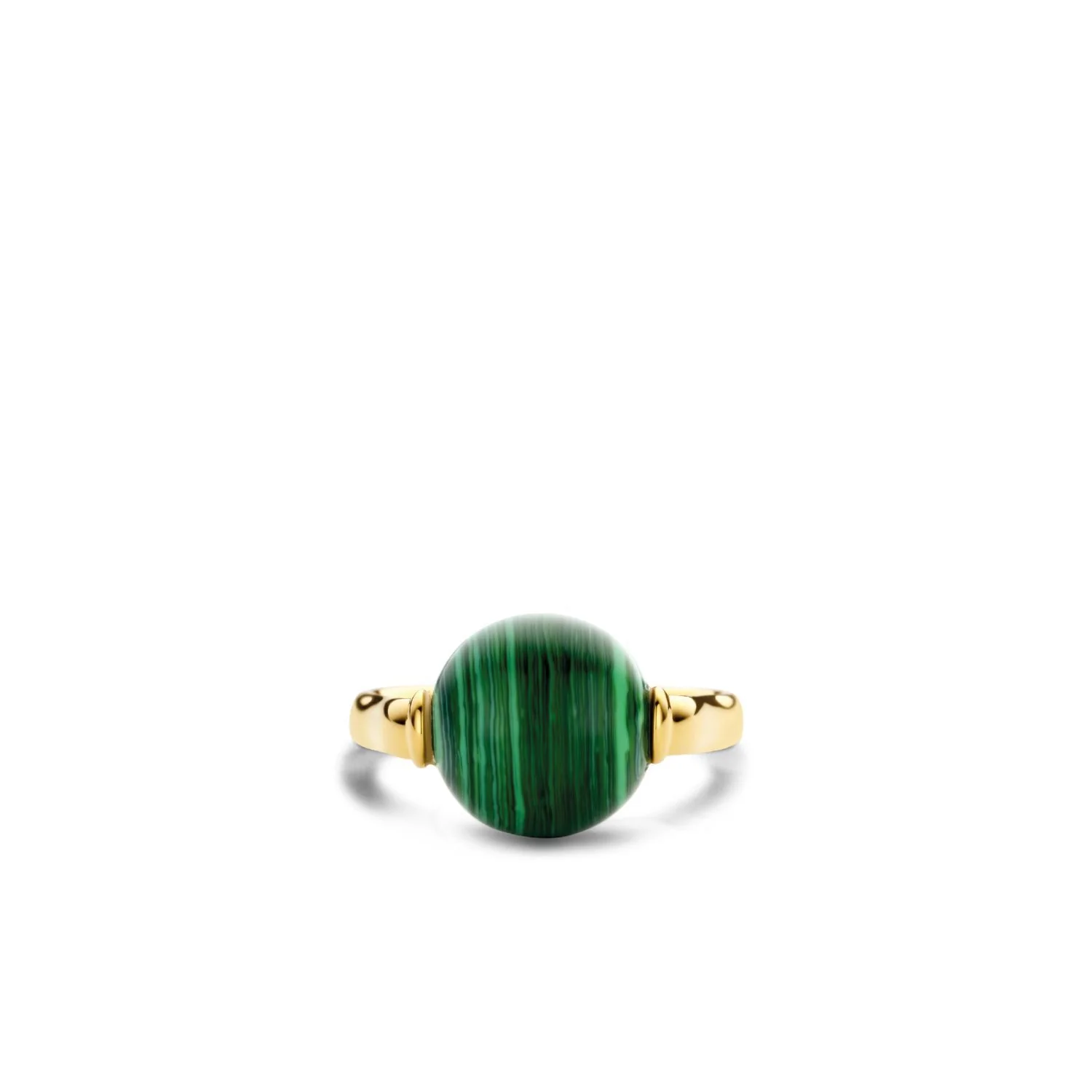Anello Ti Sento Milano con pietra tonda verde malachite 12231MA