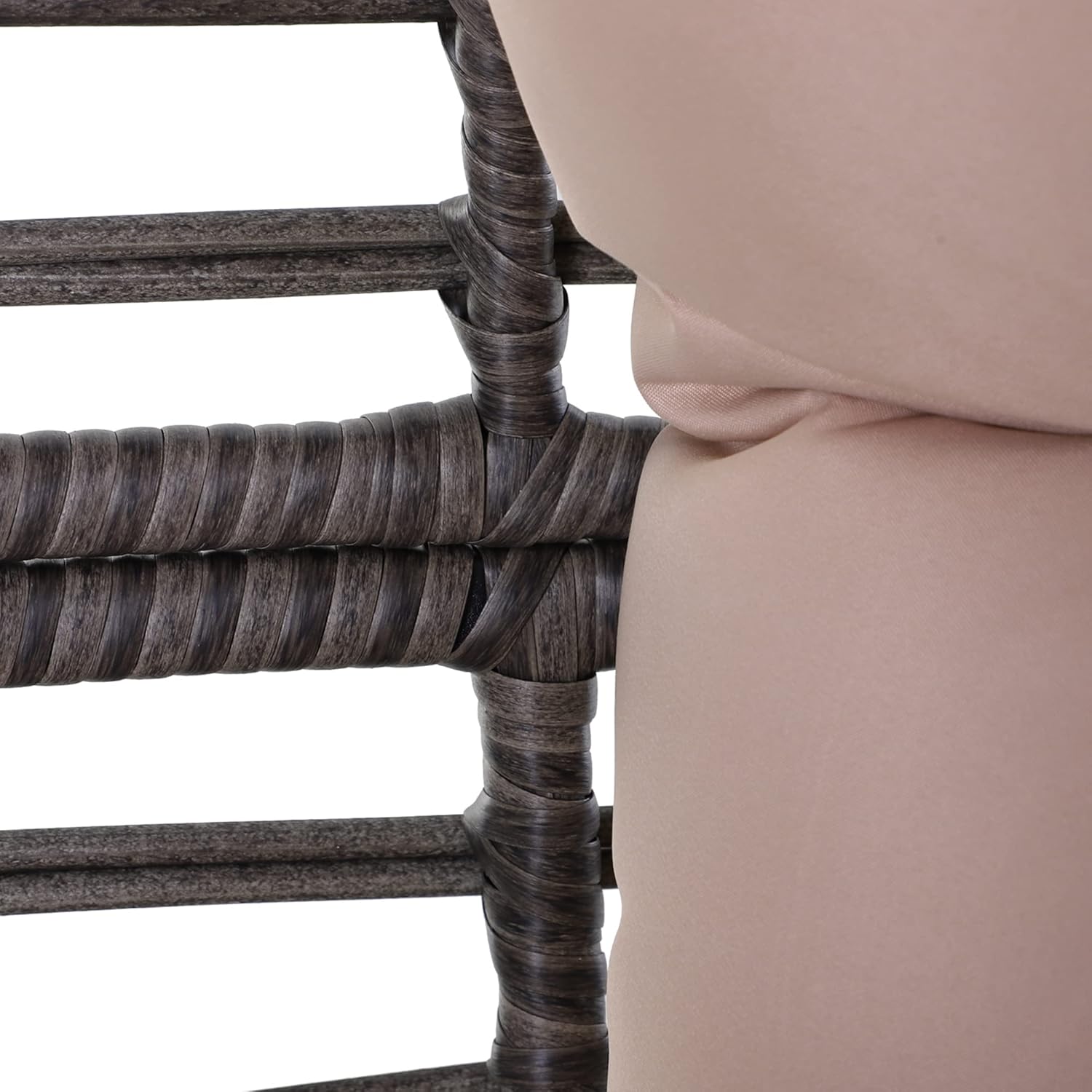 Outsunny Outdoor Rattan Chair with Cushion Grey and Beige Teardrop Shape Boho Chic Style 101 x 89 x 156 cm
