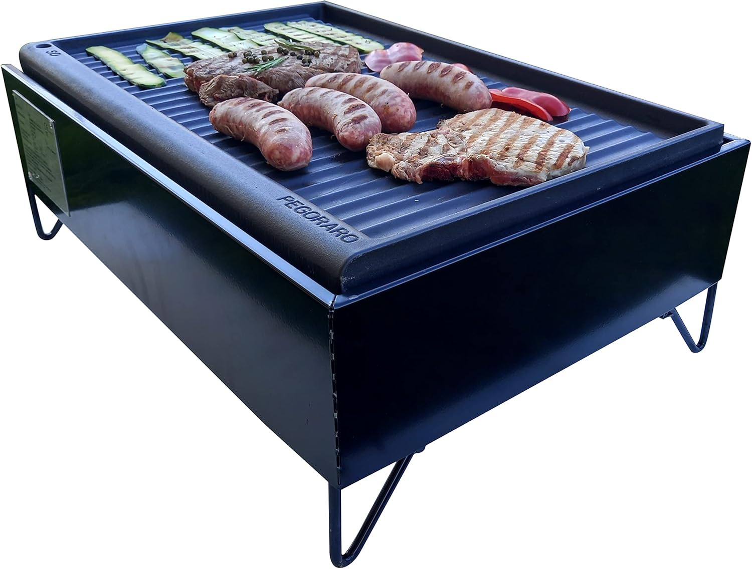 Barbecue a gas da appoggio nero, 60x38 cm