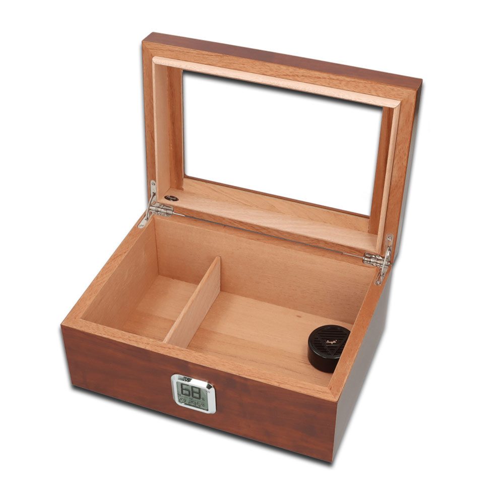 Humidor Großer Zigarren Gastro Humidor, Sichtfenster, Digitales Hygrometer