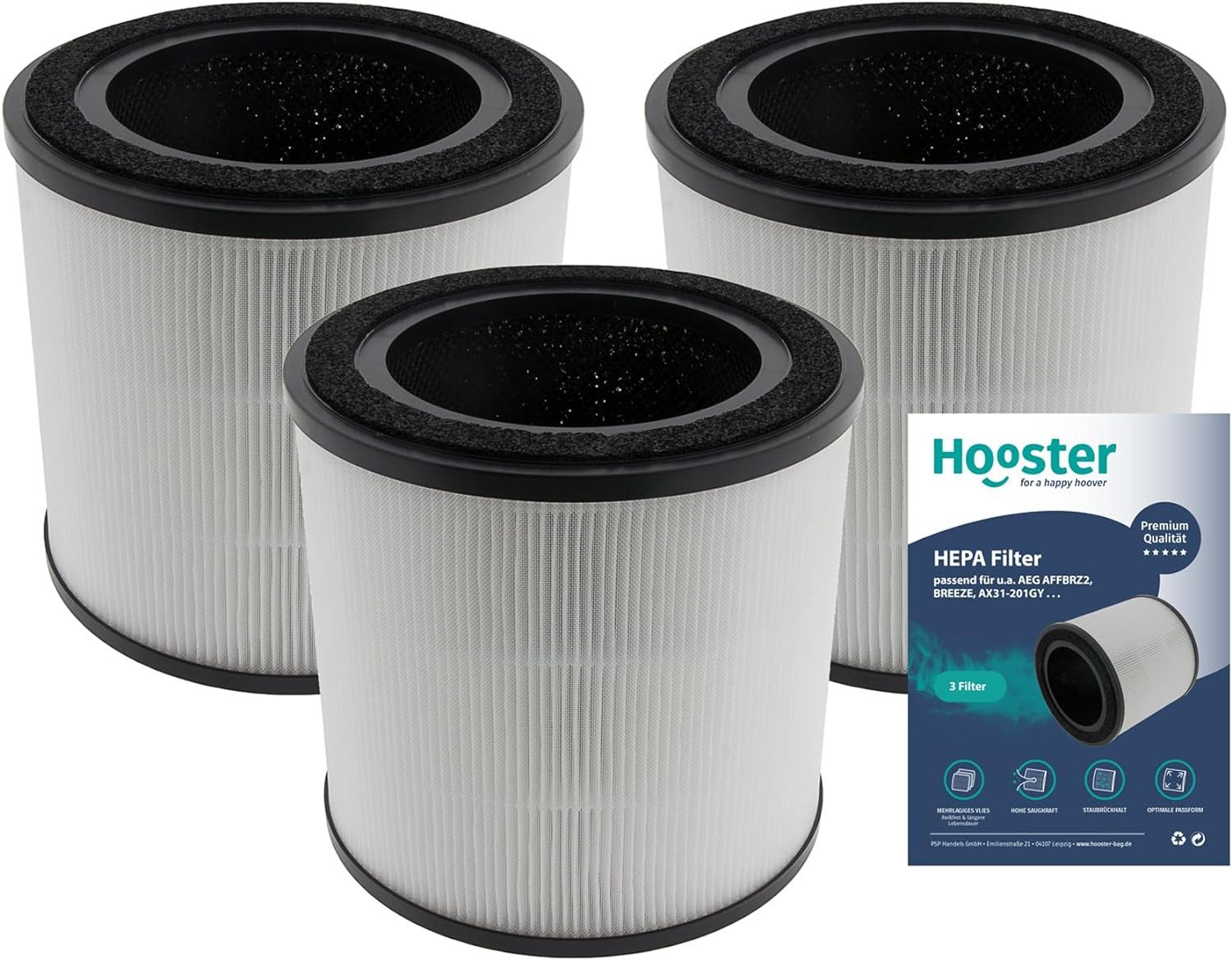 Luftfilter 3er Set kompatibel mit AEG AX31-201GY Luftreiniger