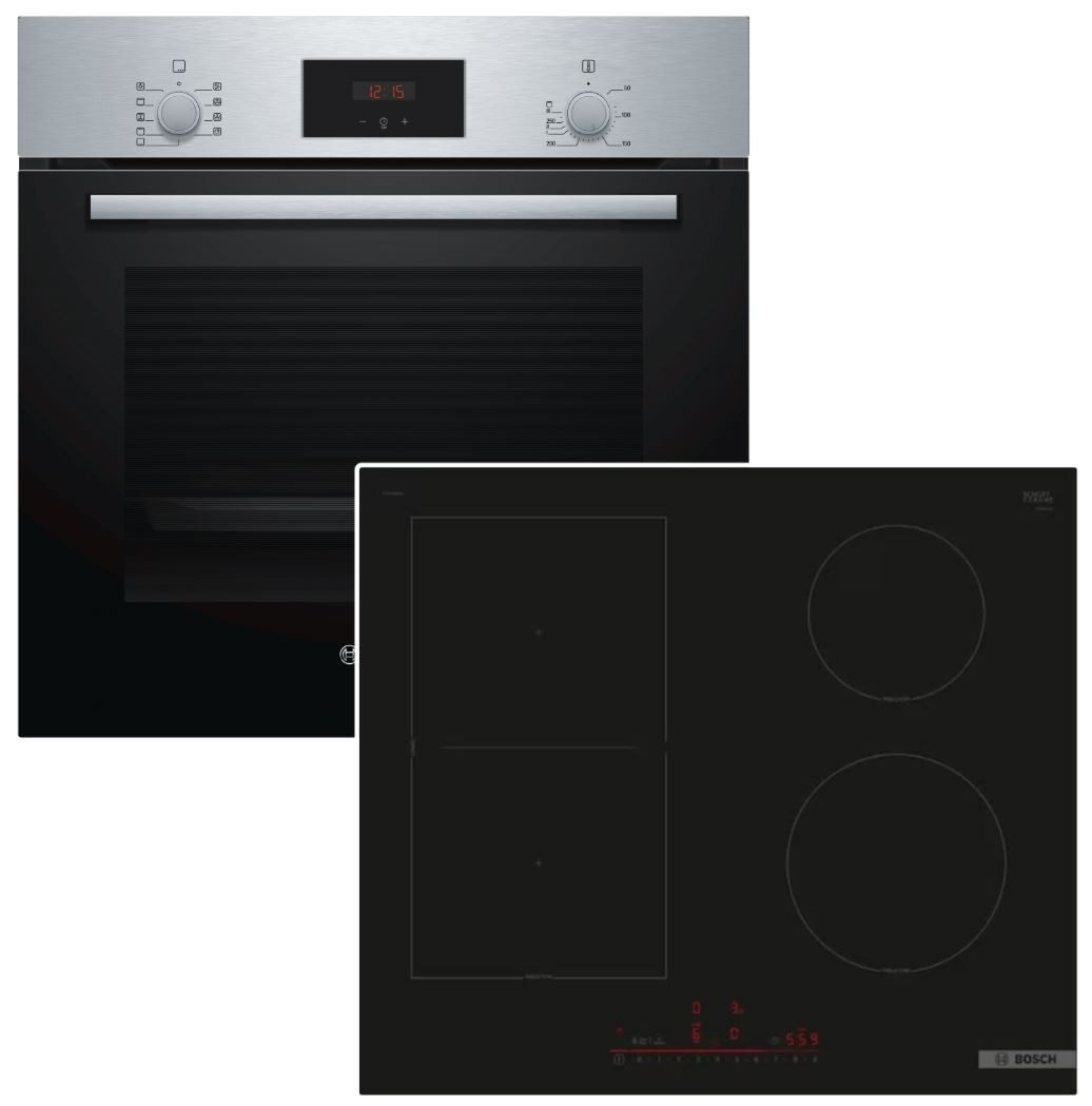 Backofen-Set Schnellaufheizung mit Induktionskochfeld PowerBooster autark 60 cm