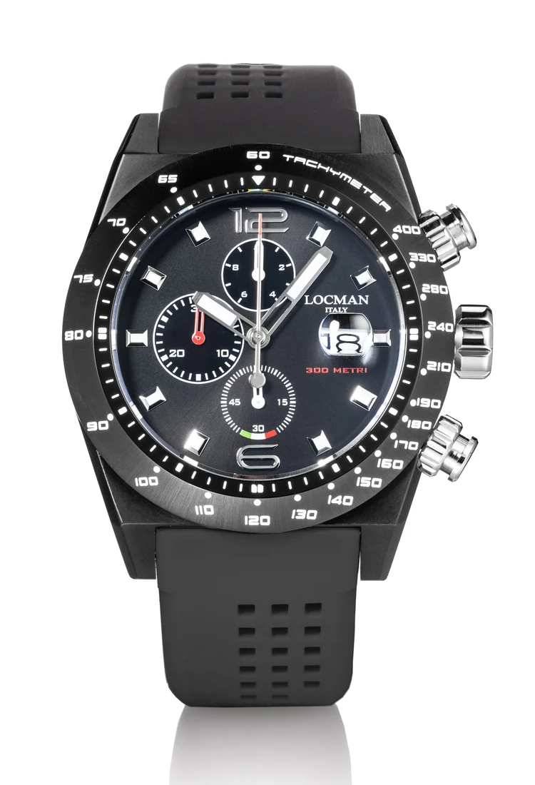 Orologio Locman Stealth 300mt crono PVD nero 0219K01A-BKBKNKS2K