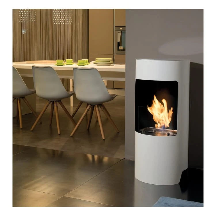 TECNOAIR SYSTEM Camino a Bioetanolo Ruby da Pavimento Modello CORTINA Da 2,5 kW - Vari Colori Bianco
