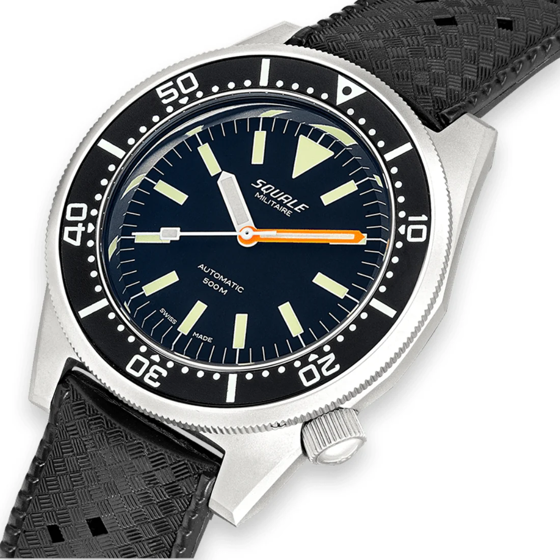 Orologio Squale 1521 militare blasted gomma tropic 1521MILBL.HT