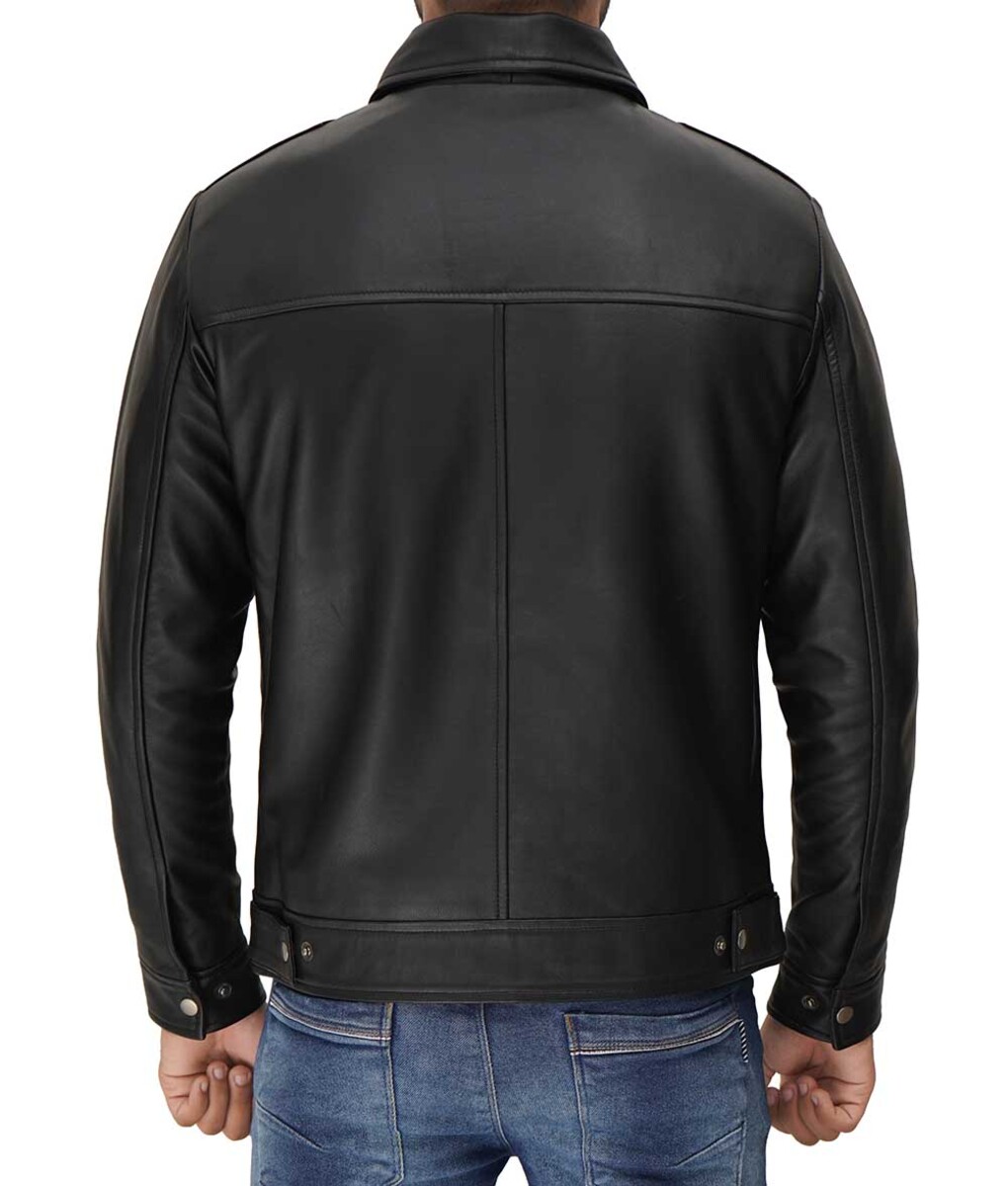 Mens Vintage Black Leather Jacket