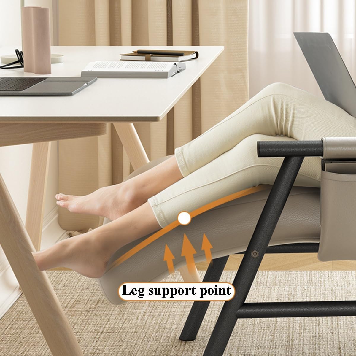 Sedia Con Morbido Cuscino Poltrone Relax Da Lettura Per Soggiorno Con Braccioli Moderna Poltrona Lounge Con Tasca Laterale Sedie Con Schienale Regolabile Per Camera Da Letto(Blauw,Black Legs)