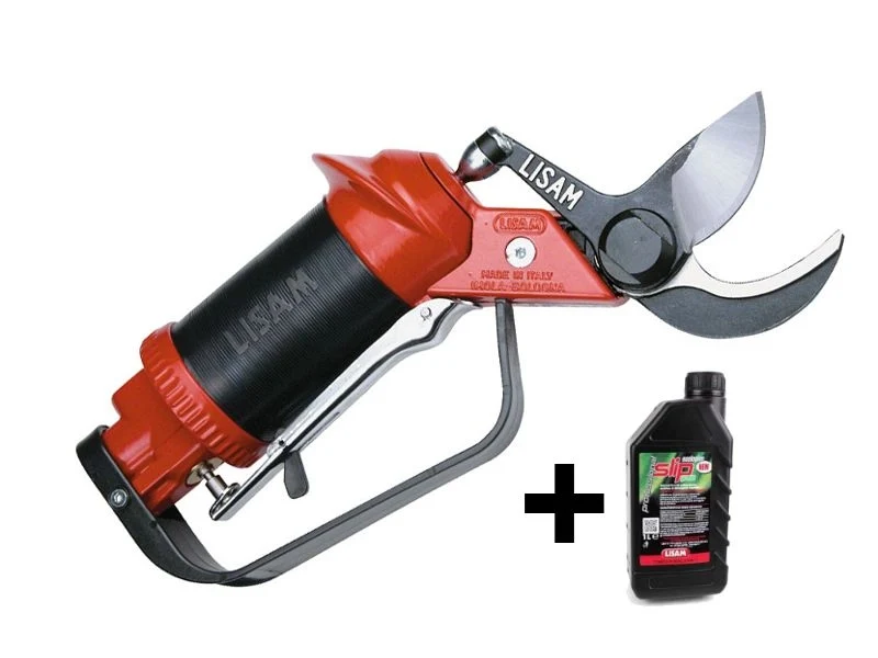 Forbice da potatura pneumatica Lisam Sly per frutteto e oliveto con olio Slip - Forbice + Innesto rapido 1/4