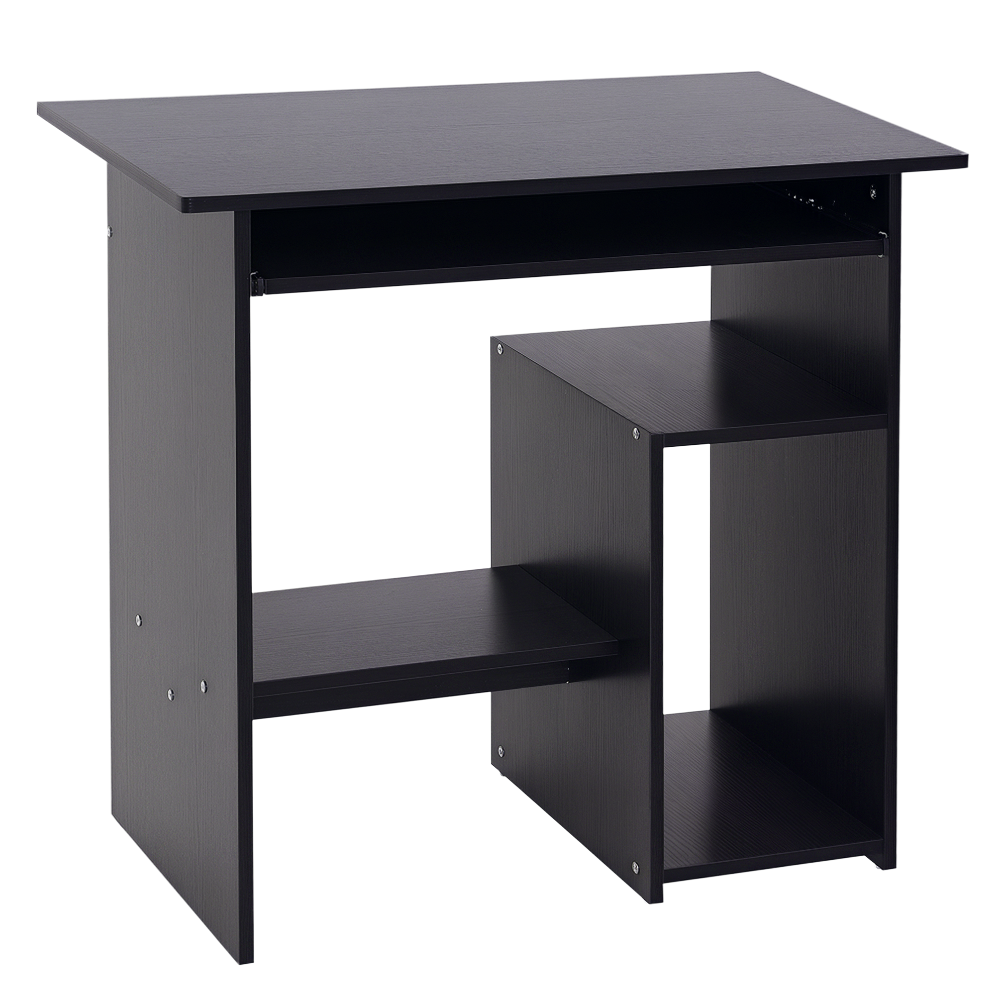 HOMCOM Computertisch, Schreibtisch, Bürotisch, Gamingtisch, Kinderschreibtisch PC-Tisch, Schwarz, 80 x 45 x 75 cm