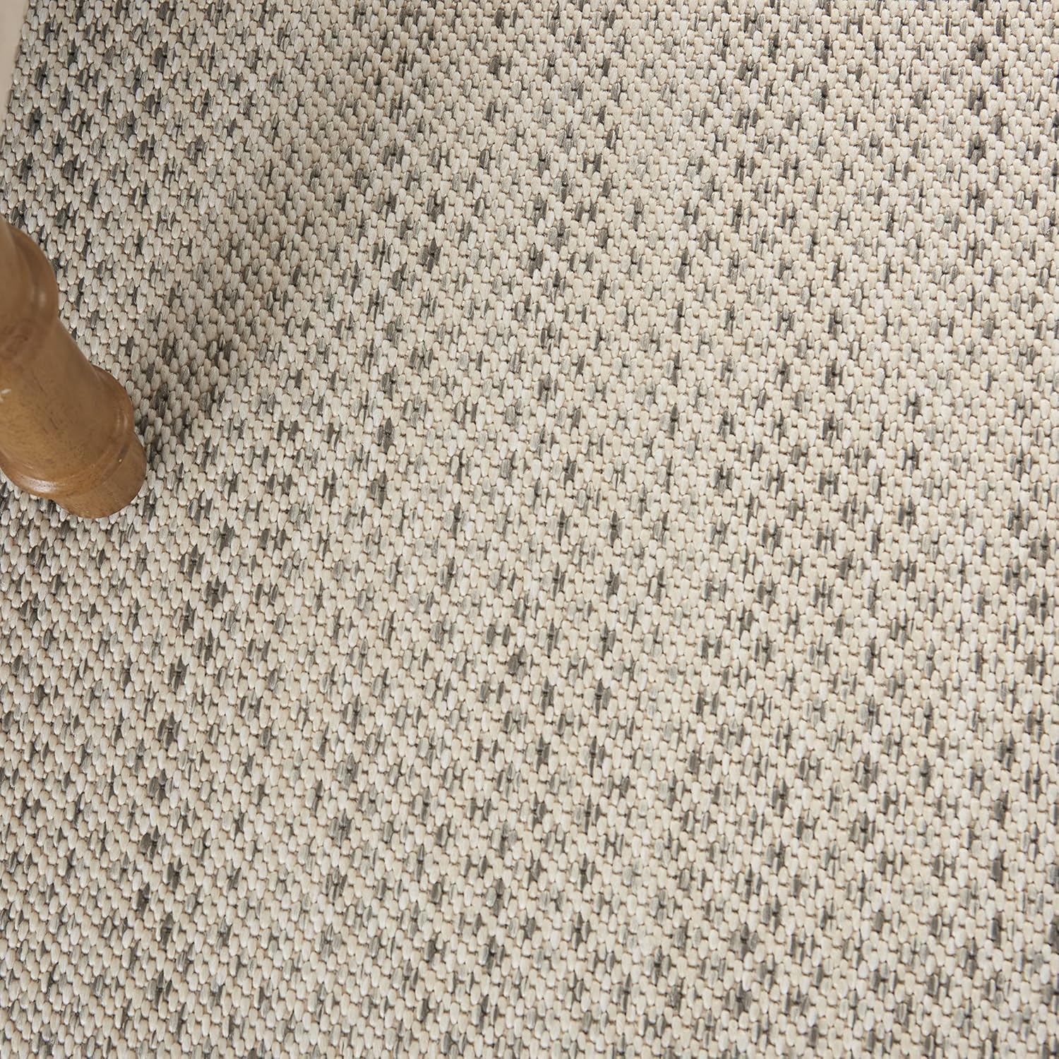 Nourison Home Courtyard Ivory Silver 9' x 12' Area Rug - Easy Clean  Non Shedding  Bed Room  Living Room  Dining Room  Kitchen (9' x 12')