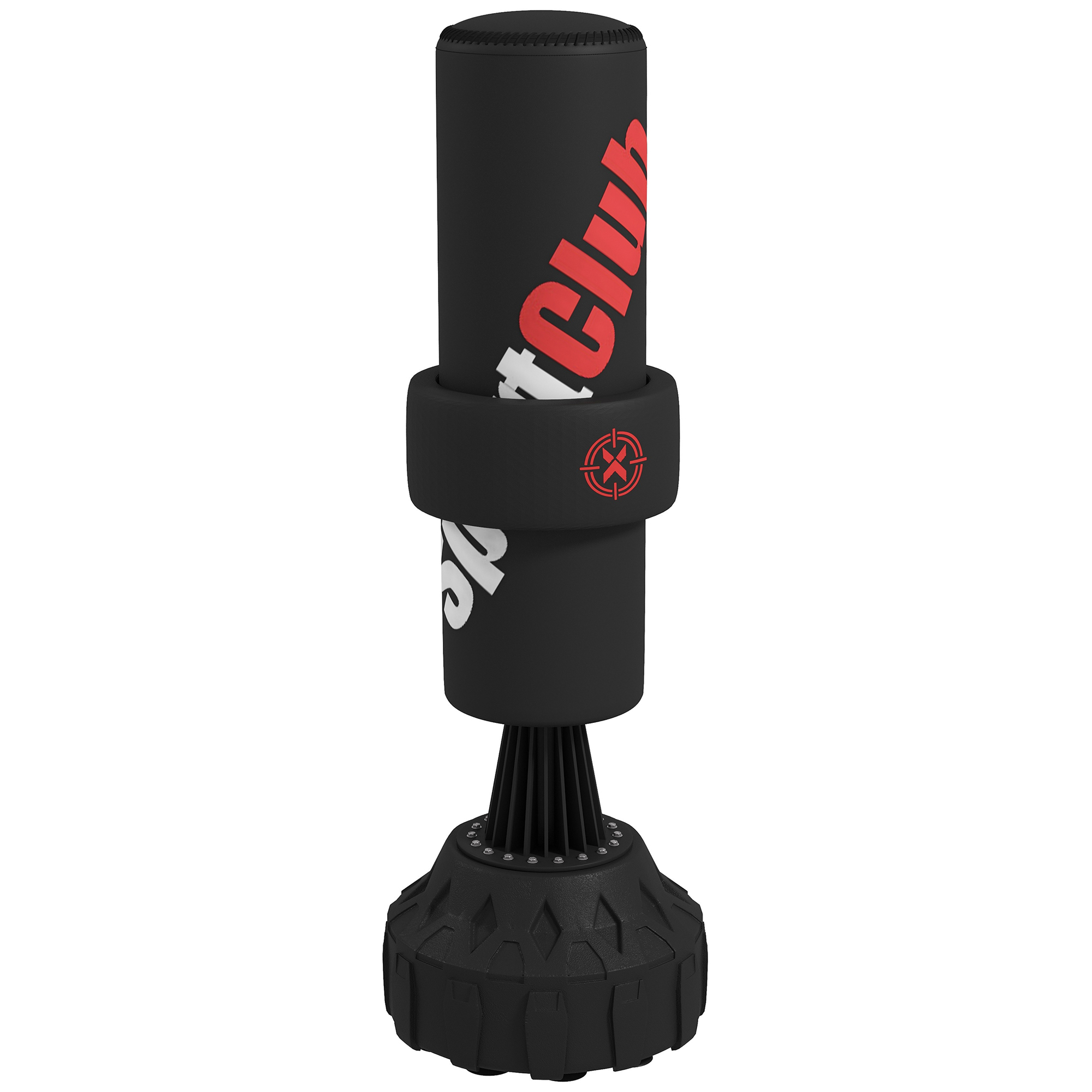 SPORTNOW Freistehender Boxsack, verstellbares Schagpolster, befüllbare Basis bis 50 kg, 57 x 57 x 175 cm, Schwarz