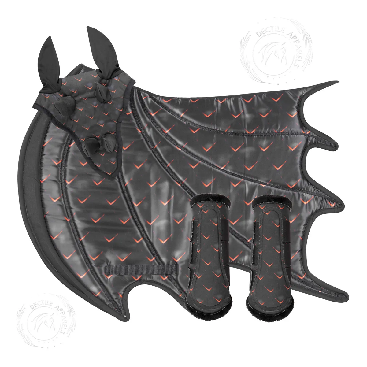 Black Red Arrow Dragon Saddle Pad Premium Style Pad