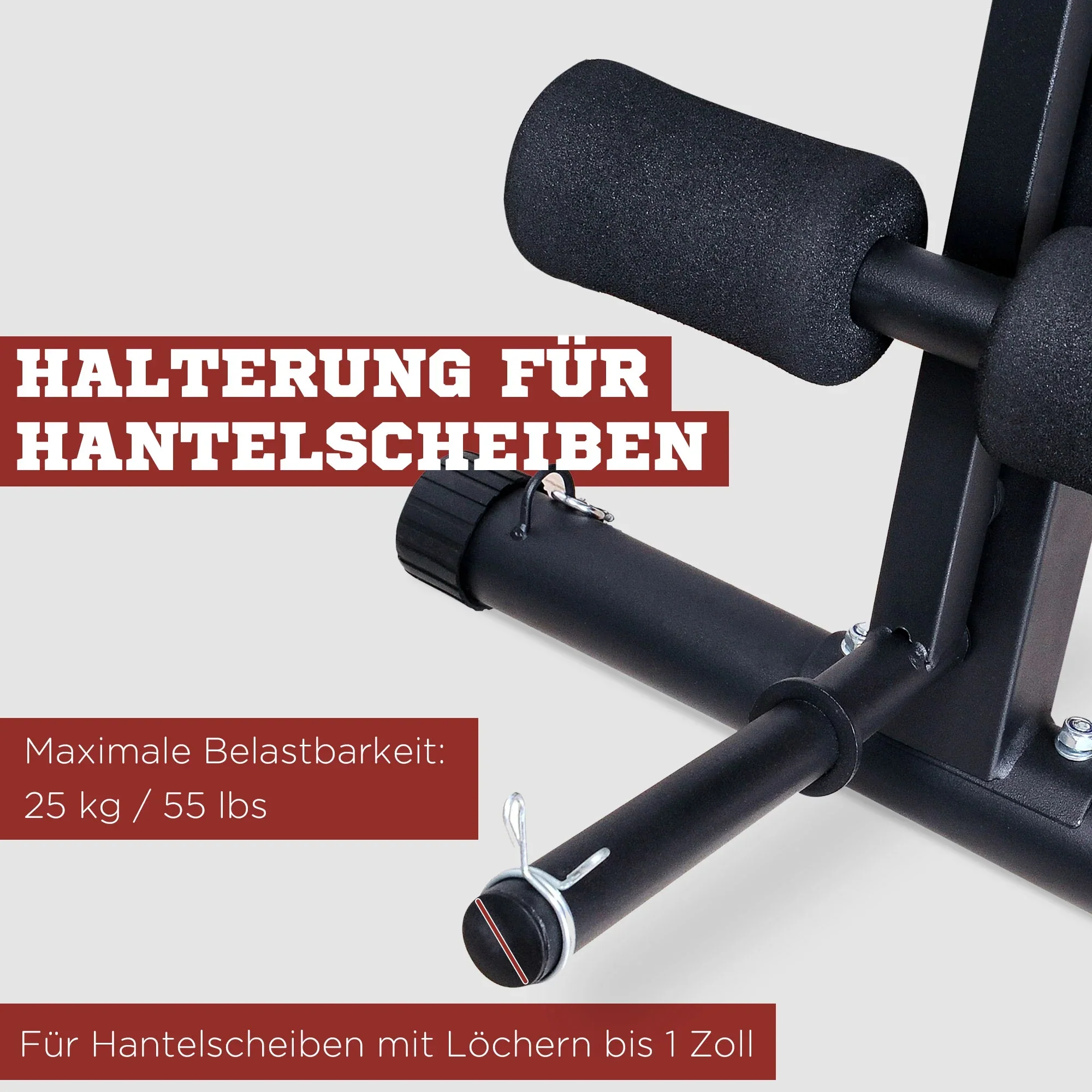 HOMCOM Halterbank multifunctioneel opvouwbaar 7-voudig verstelbaar