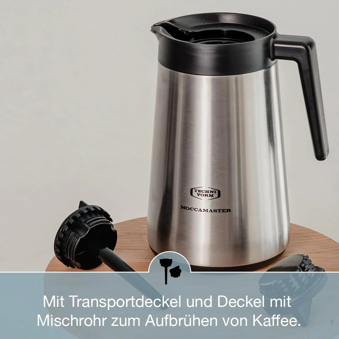 Moccamaster KBGT, filterkoffiezetapparaat met thermoskan, filterkoffiezetapparaat, Off-White, 1.25L