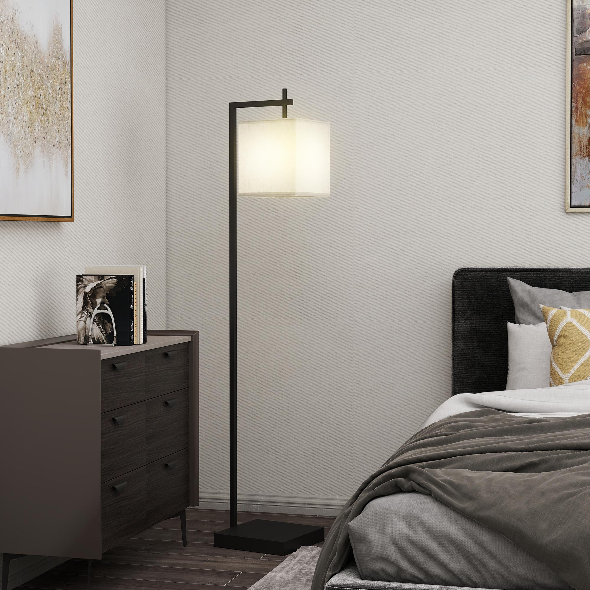 HOMCOM Stehlampe mit 10 Helligkeitsstufen und einstellbarer Farbtemperatur, Fernbedienung und 9W Lampe, Schwarz