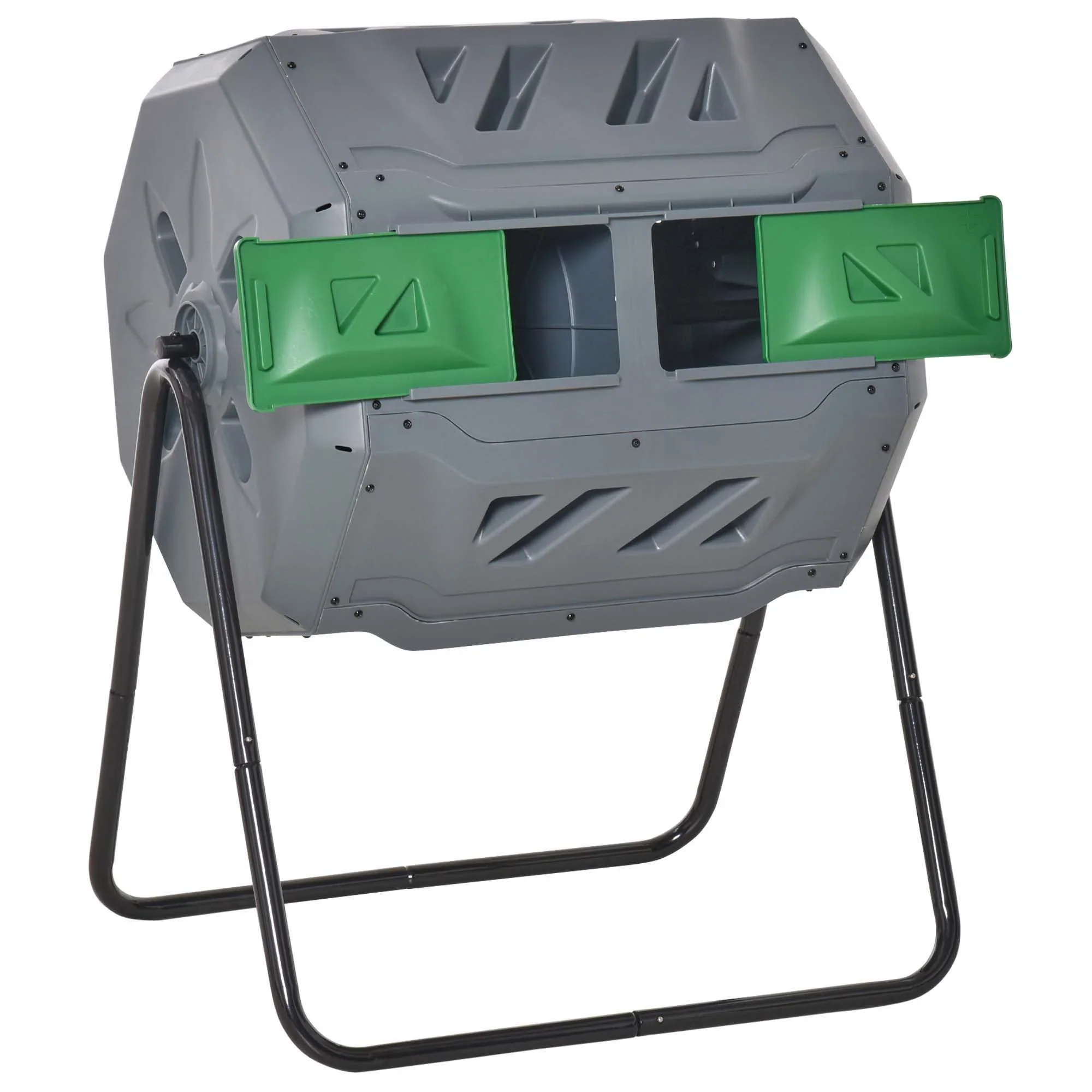 Outsunny compostvat 2 kamers 360�� draaibaar